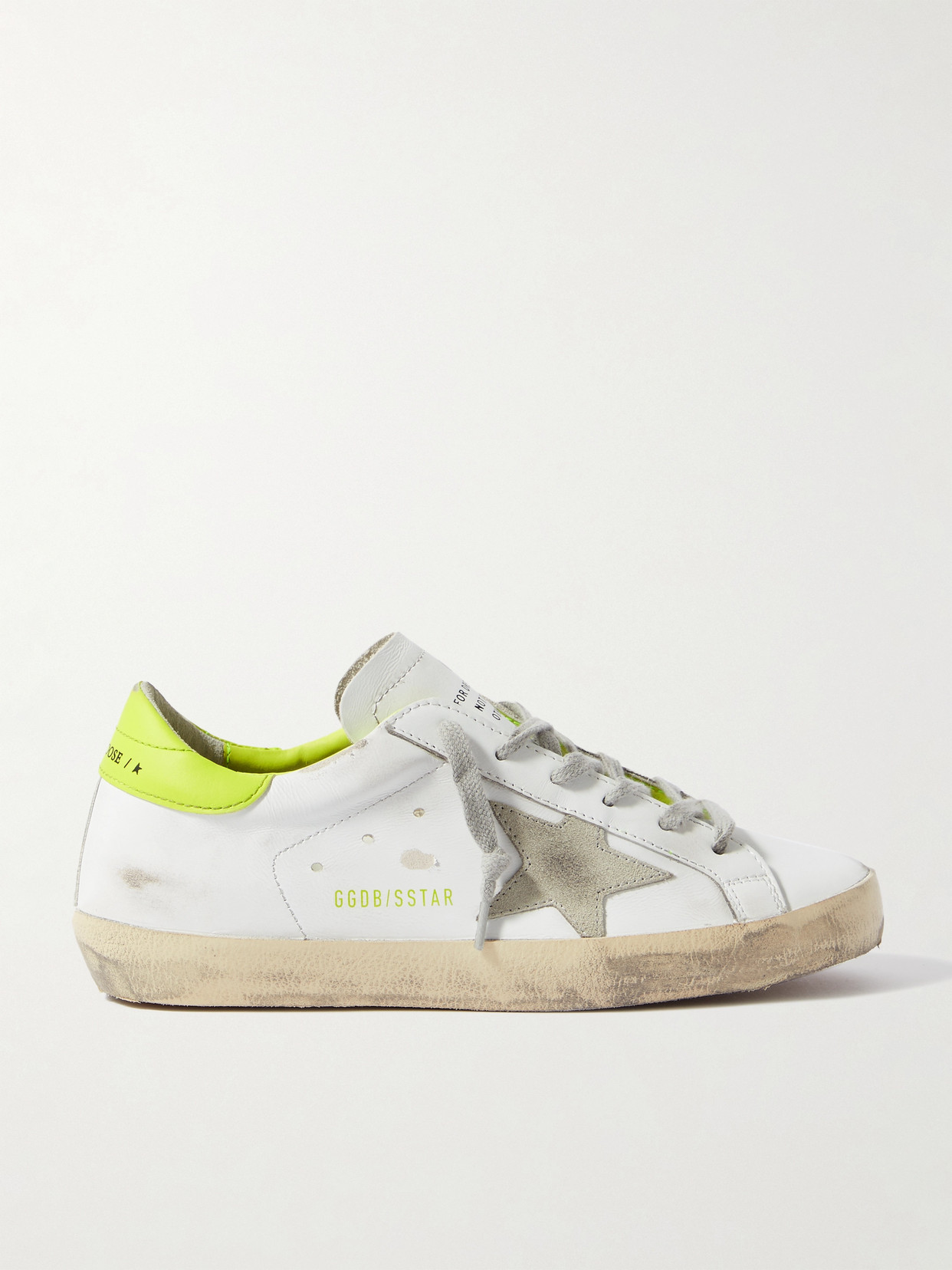 Golden Goose Superstar Distressed Leather Sneakers In White