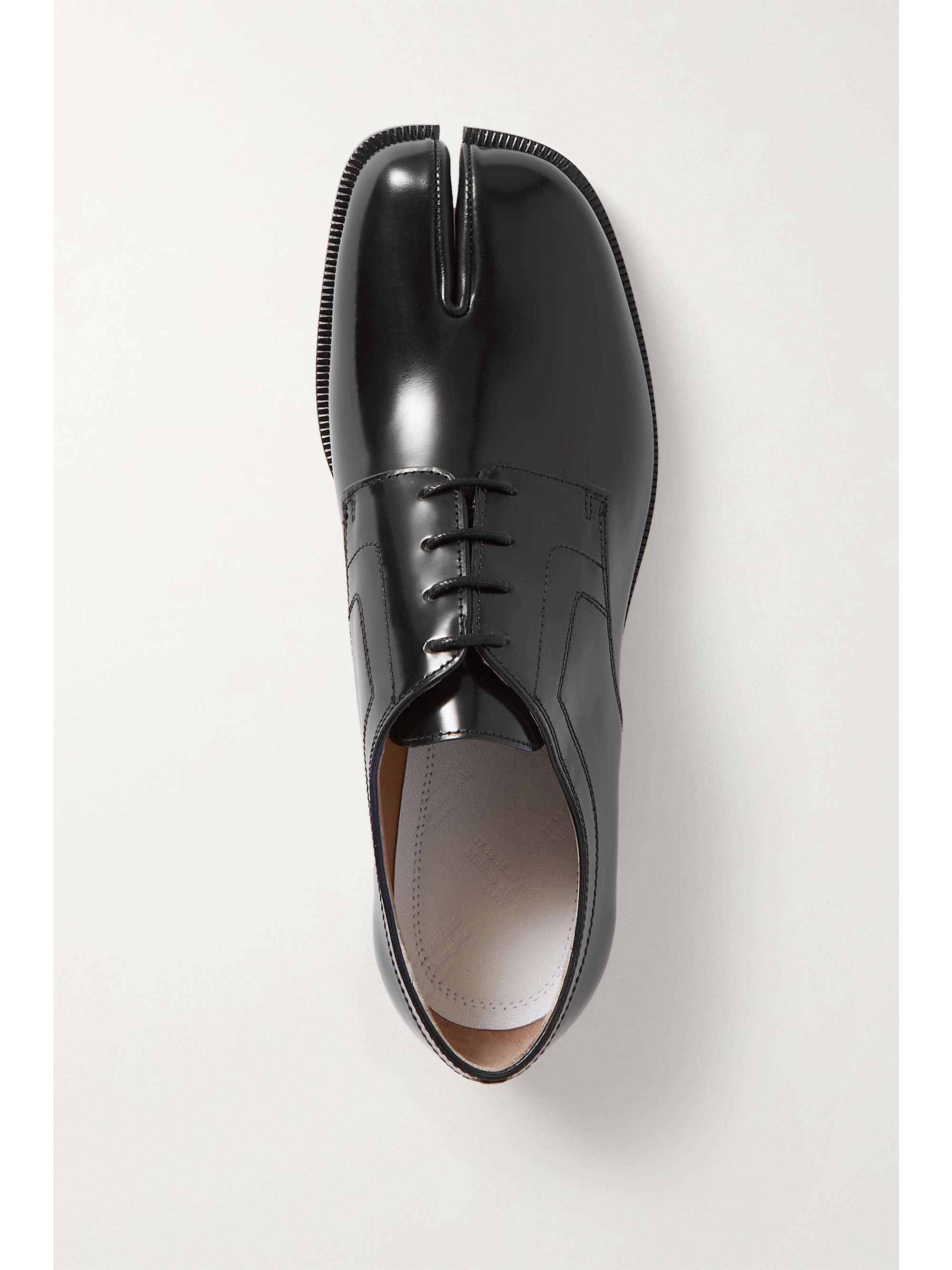 Black Tabi split-toe glossed-leather 