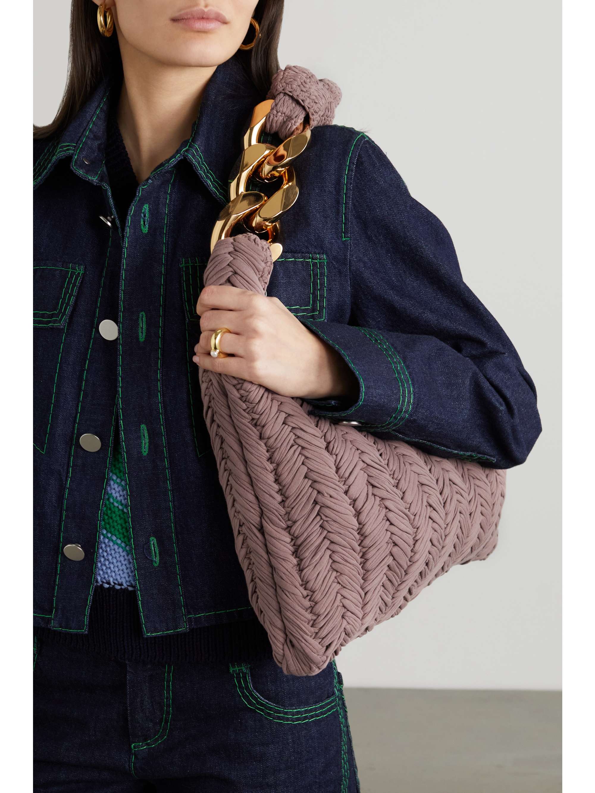 JW ANDERSON Chainembellished crocheted cotton shoulder bag NETAPORTER