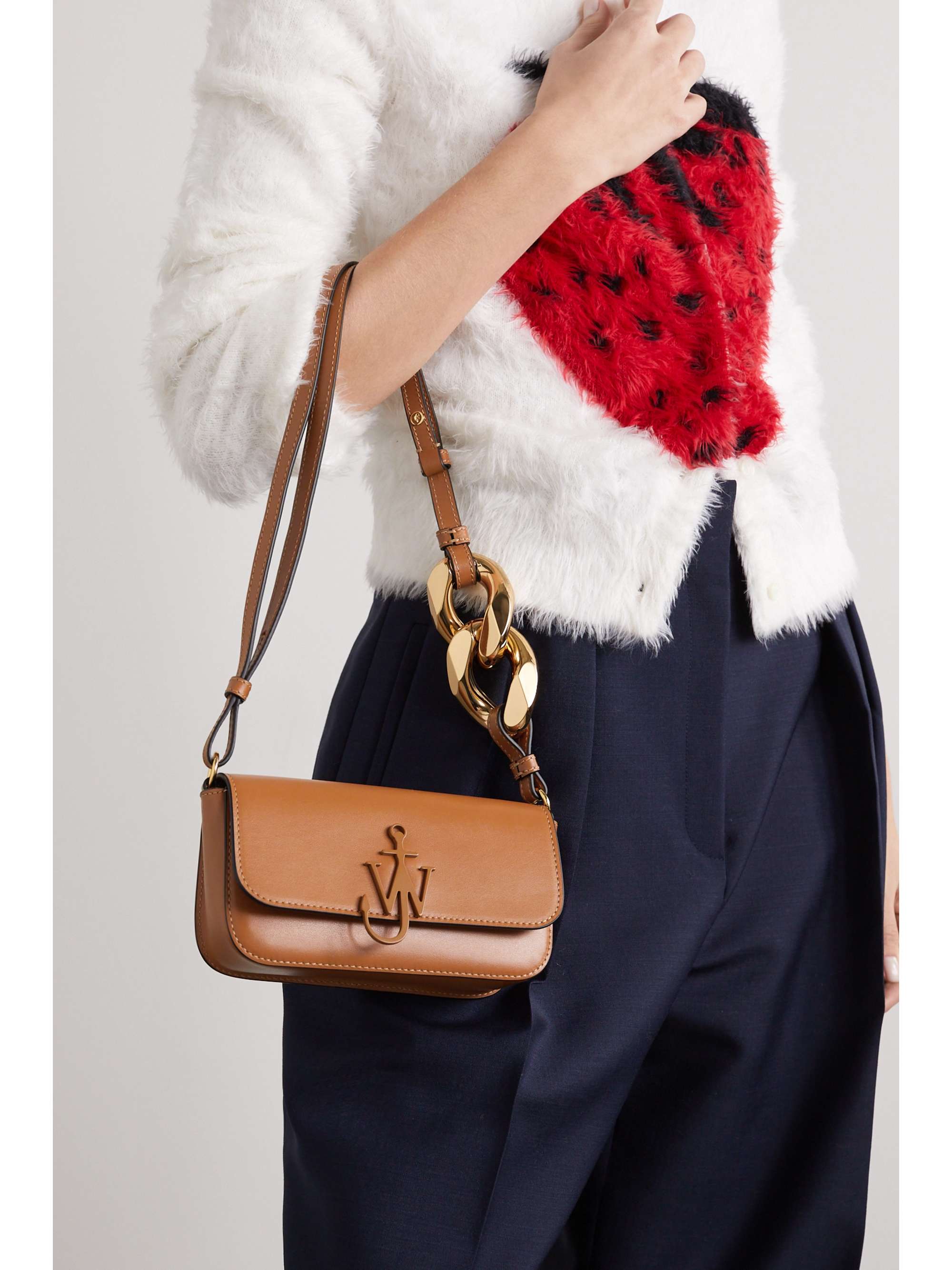 JW ANDERSON Anchor metallic leather shoulder bag