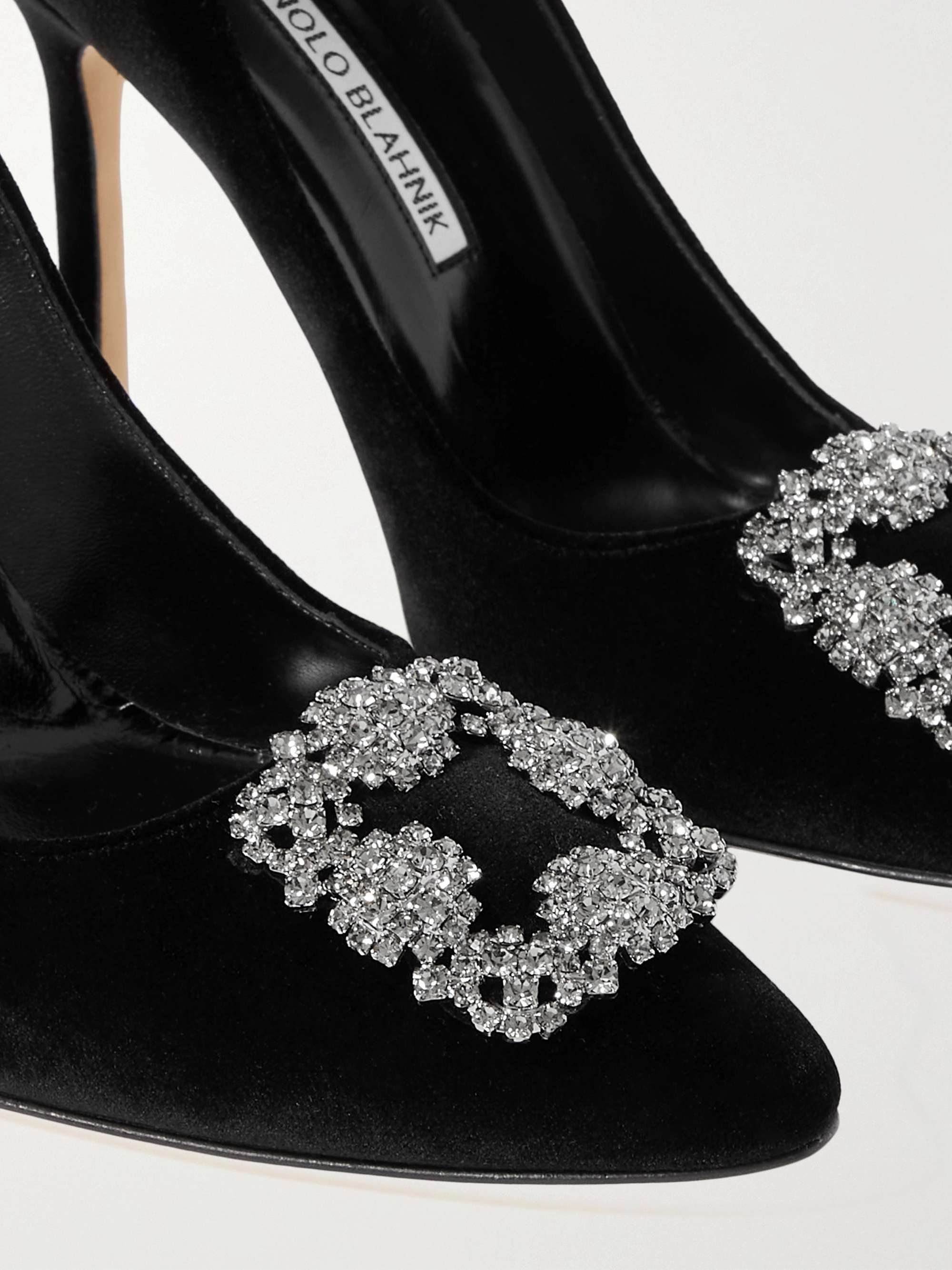 MANOLO BLAHNIK Hangisi 105 embellished velvet pumps | NET-A-PORTER