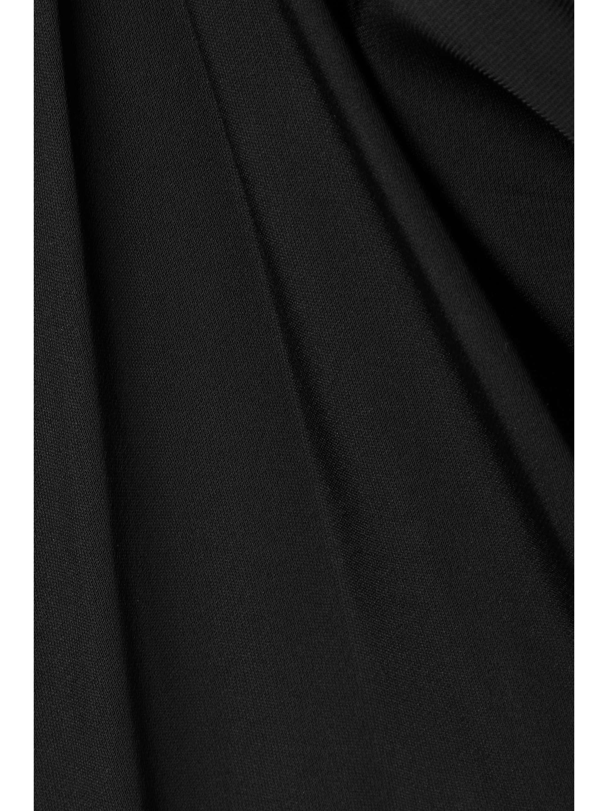 MUGLER Cutout tulle-trimmed crepe de chine midi dress