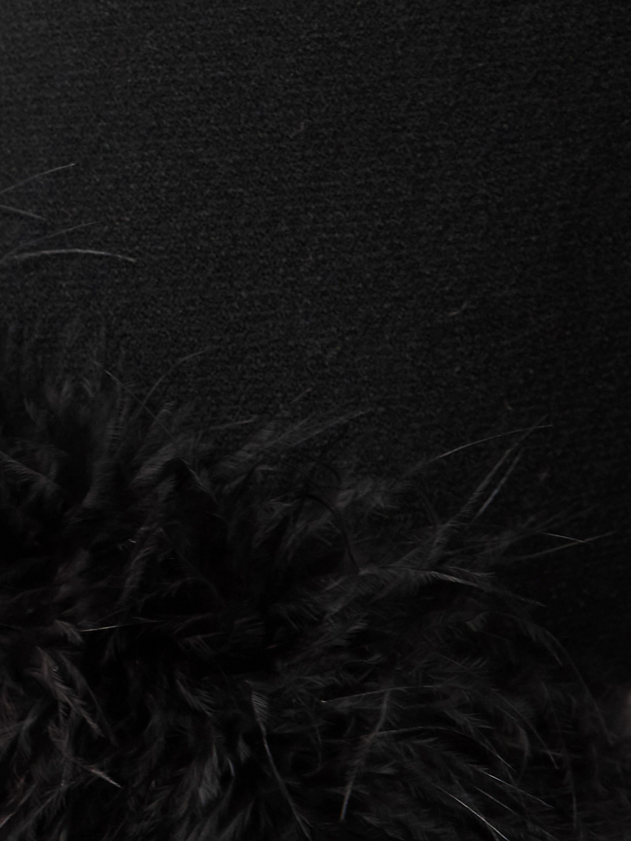 Magda Butrym Feather-trimmed Cropped Knitted Slim-leg Pants In Black