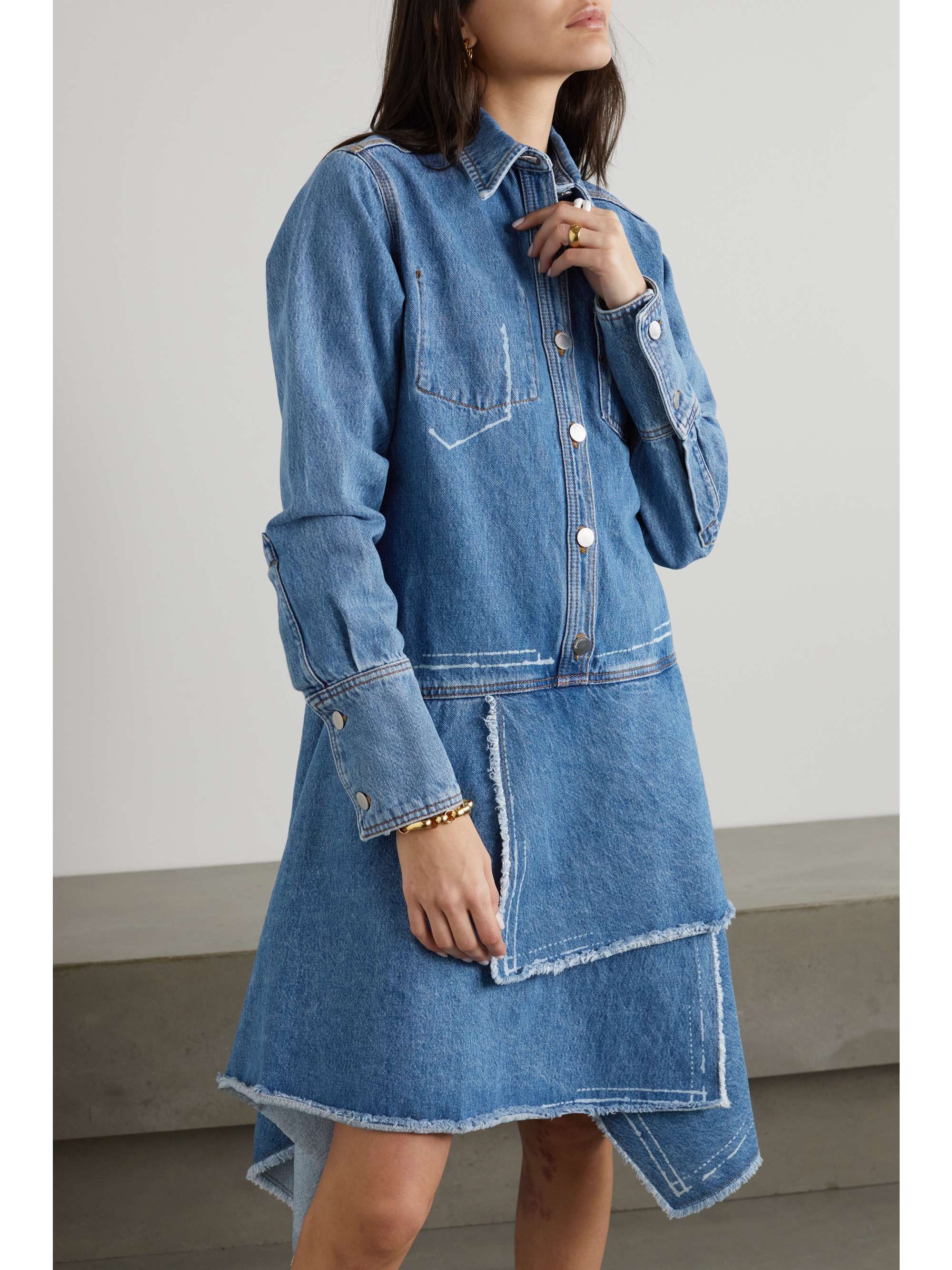 frayed denim shirt dress | JW ANDERSON 
