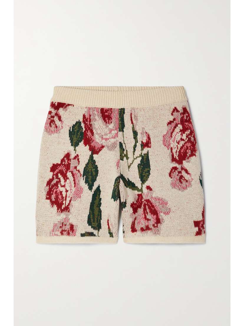 Magda Butrym Jacquard-knit Wool-blend Shorts