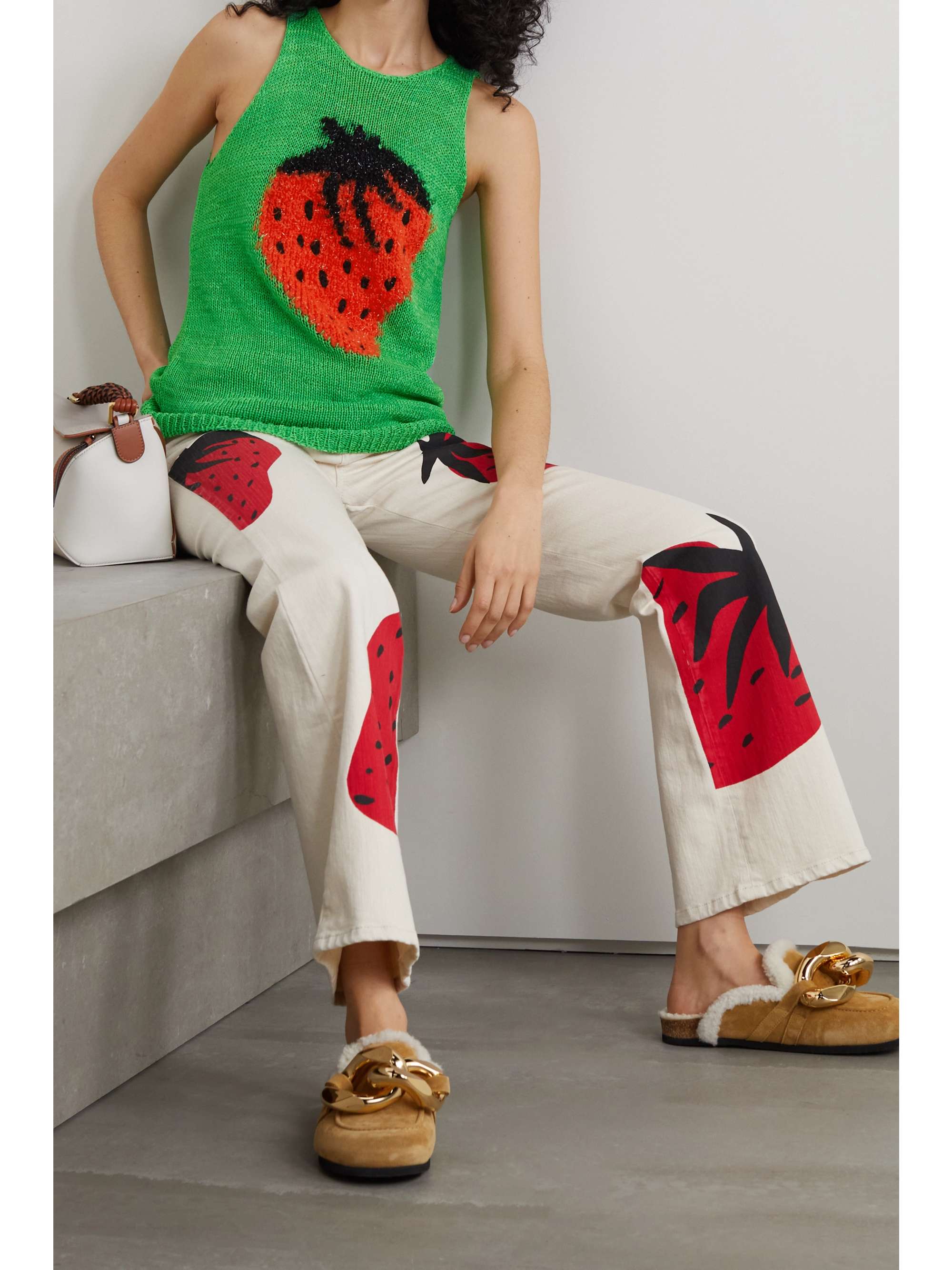 JW ANDERSON Metallic intarsia-knit tank