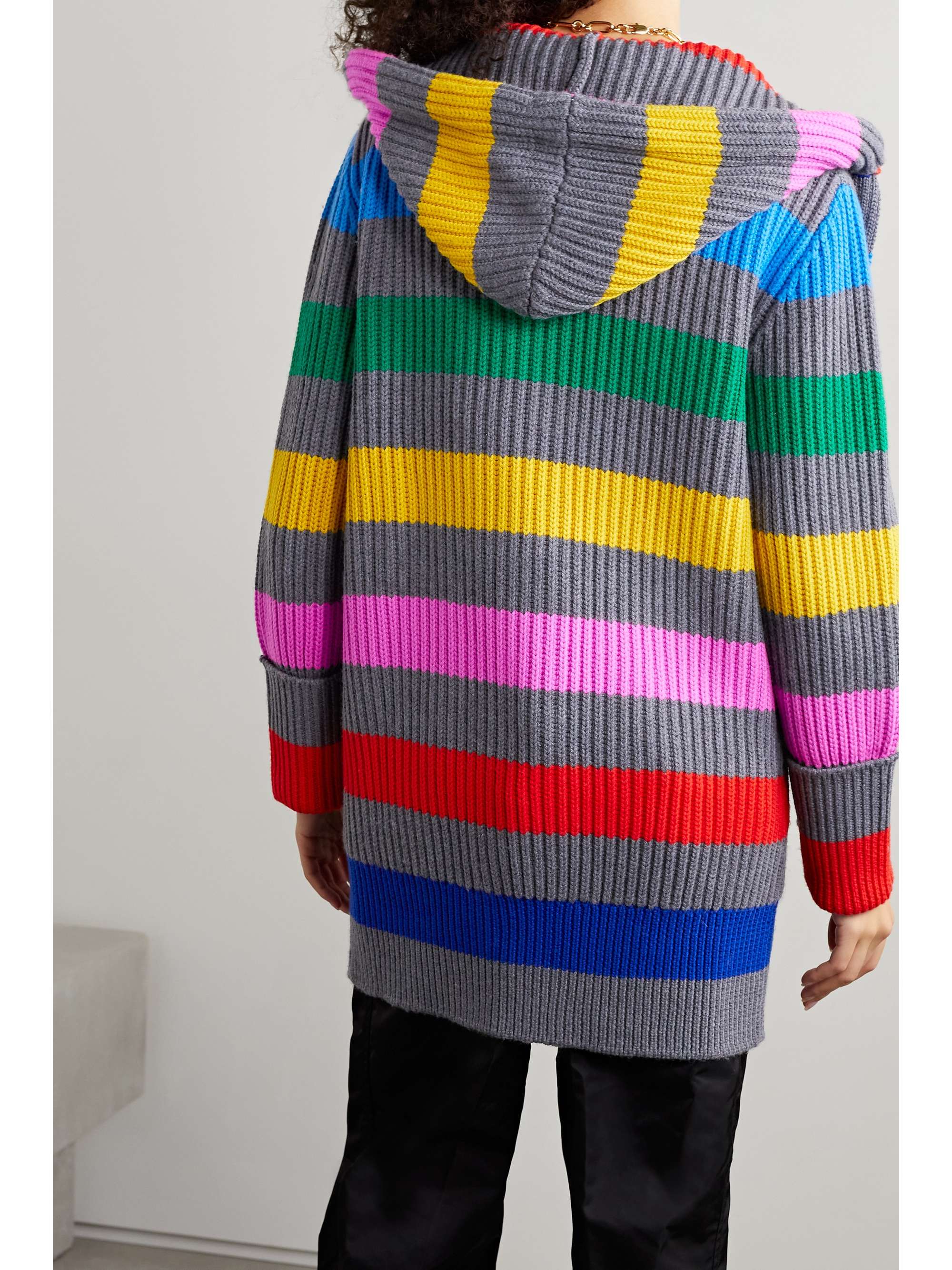 MONSE Hooded striped merino wool cardigan | NET-A-PORTER
