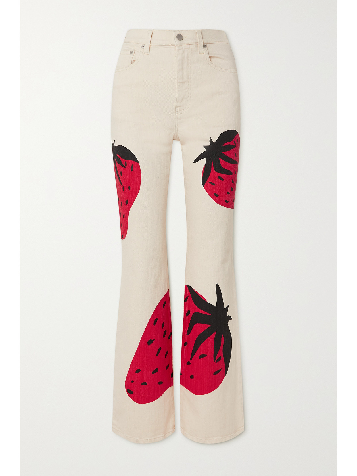 JW ANDERSON PRINTED HIGH-RISE WIDE-LEG JEANS