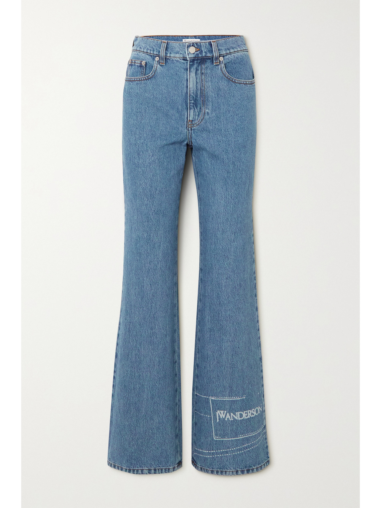 JW ANDERSON PRINTED HIGH-RISE BOOTCUT JEANS