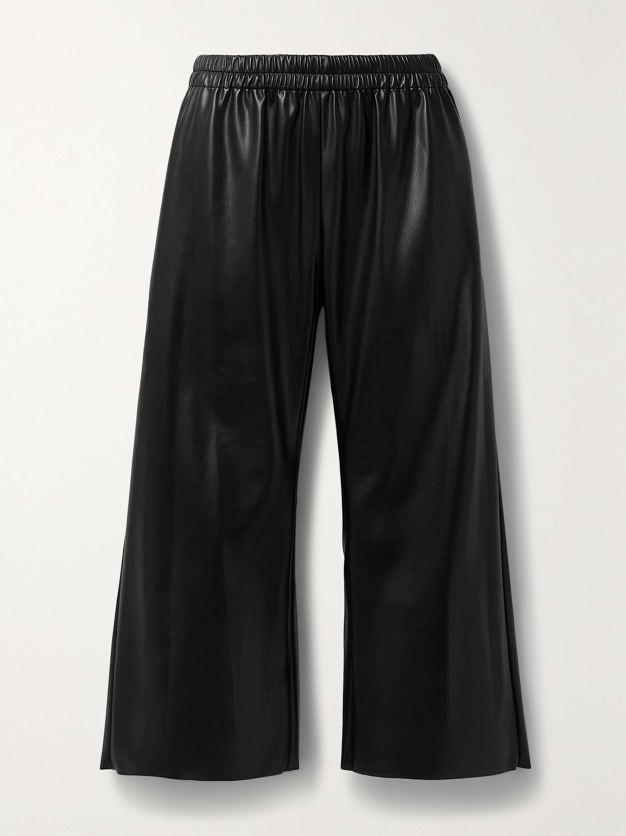 Black Oscilla cropped faux leather wide 