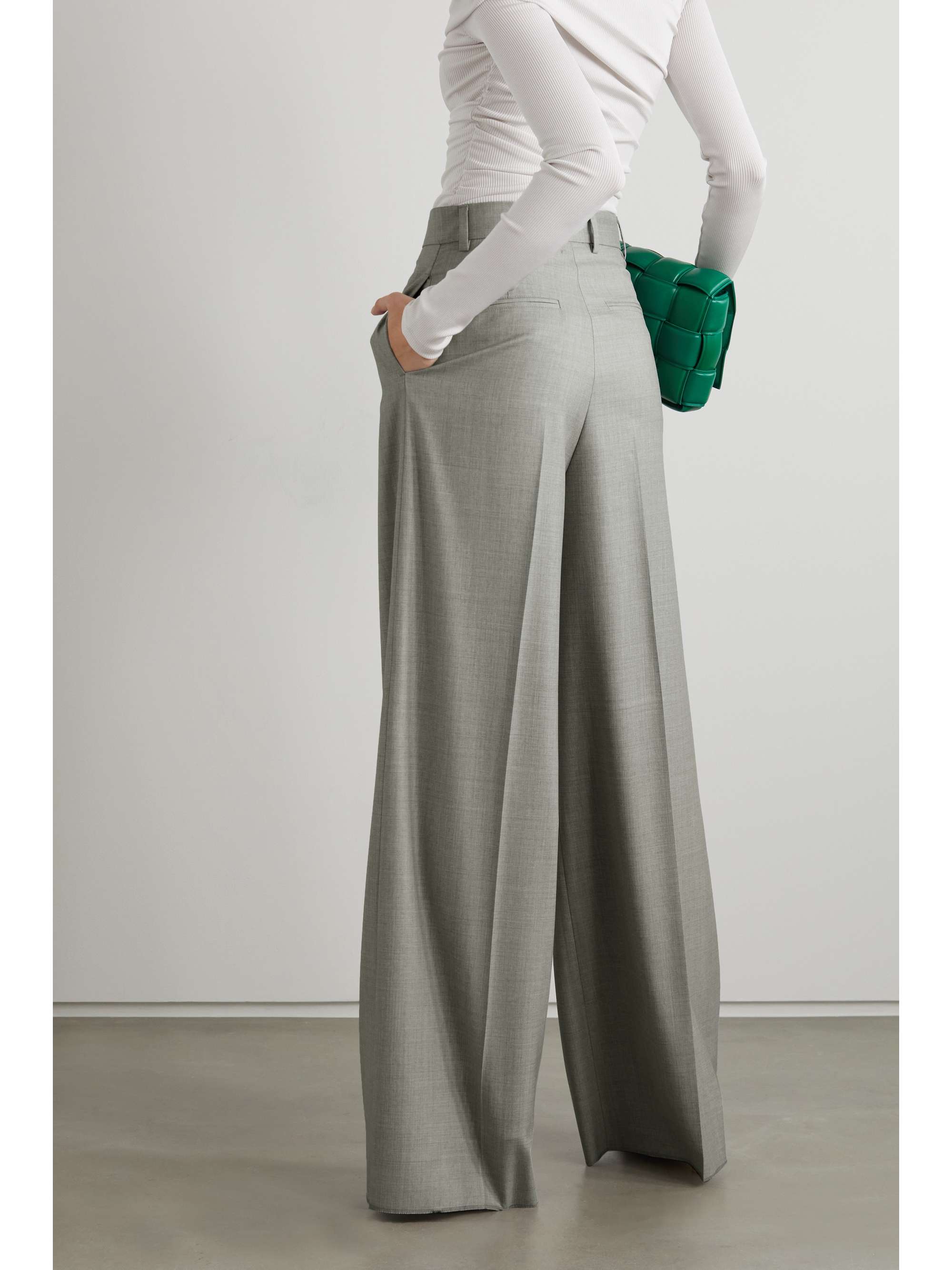 Gray Wool wide-leg pants | AMIRI | NET 