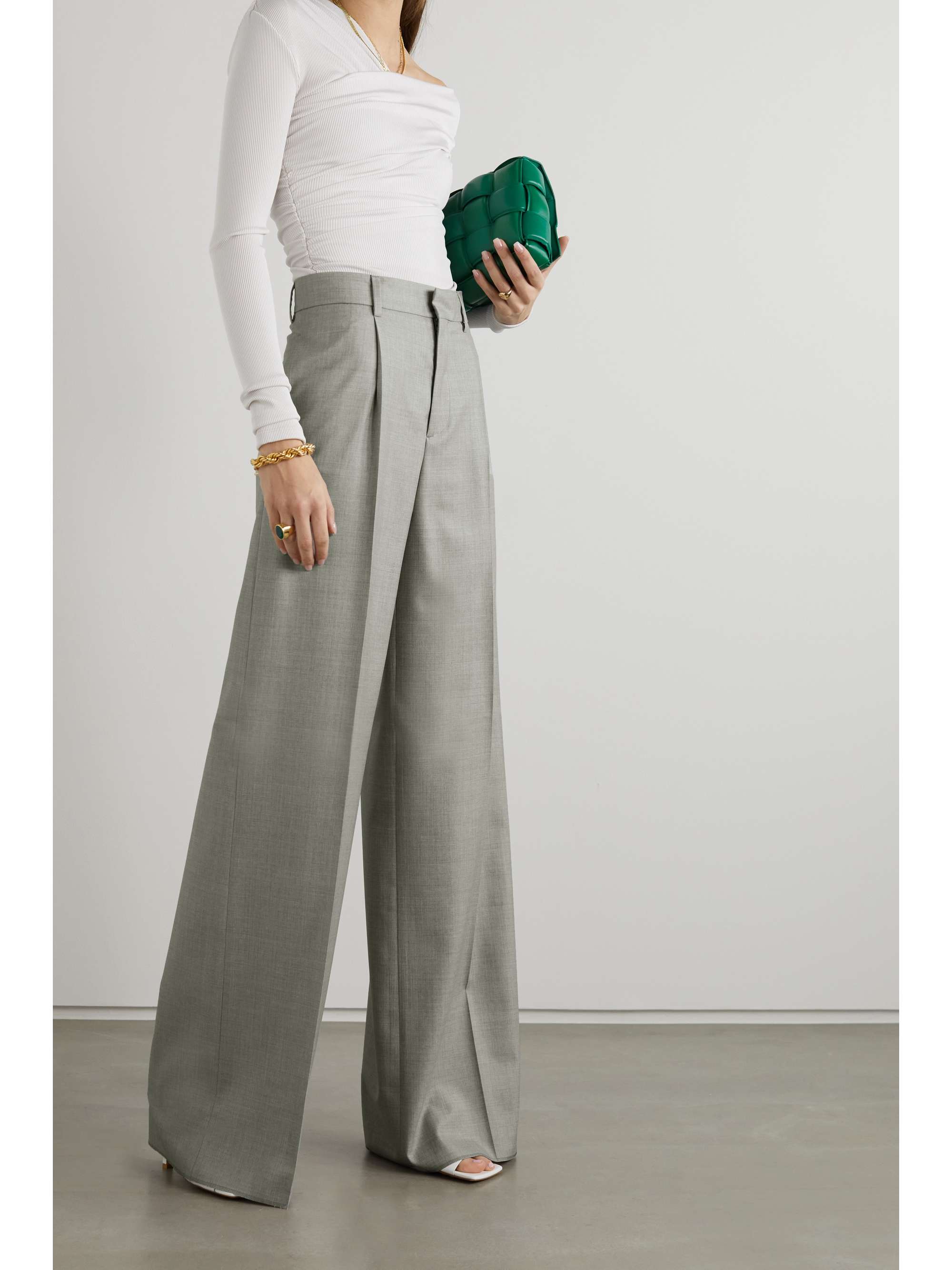 Gray Wool wide-leg pants | AMIRI | NET 