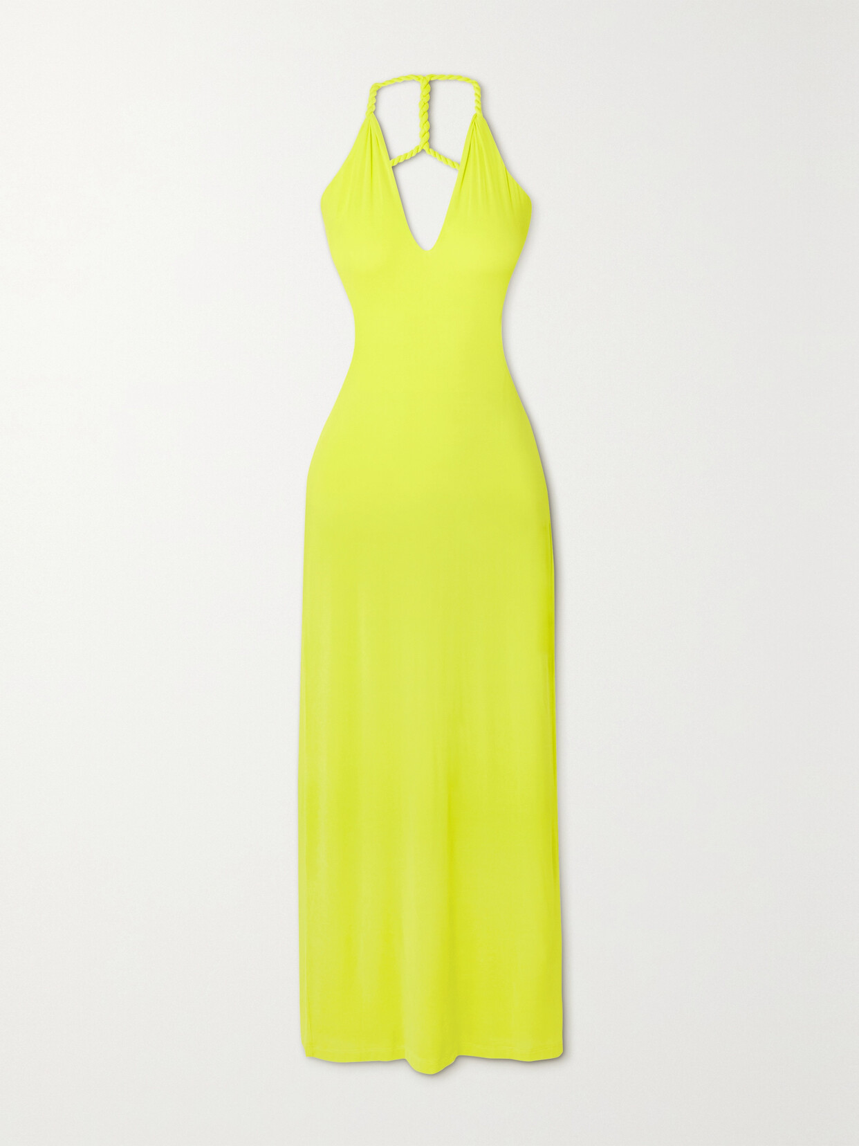 Dion Lee Rope-trimmed Open-back Cady Midi Dress - Yellow