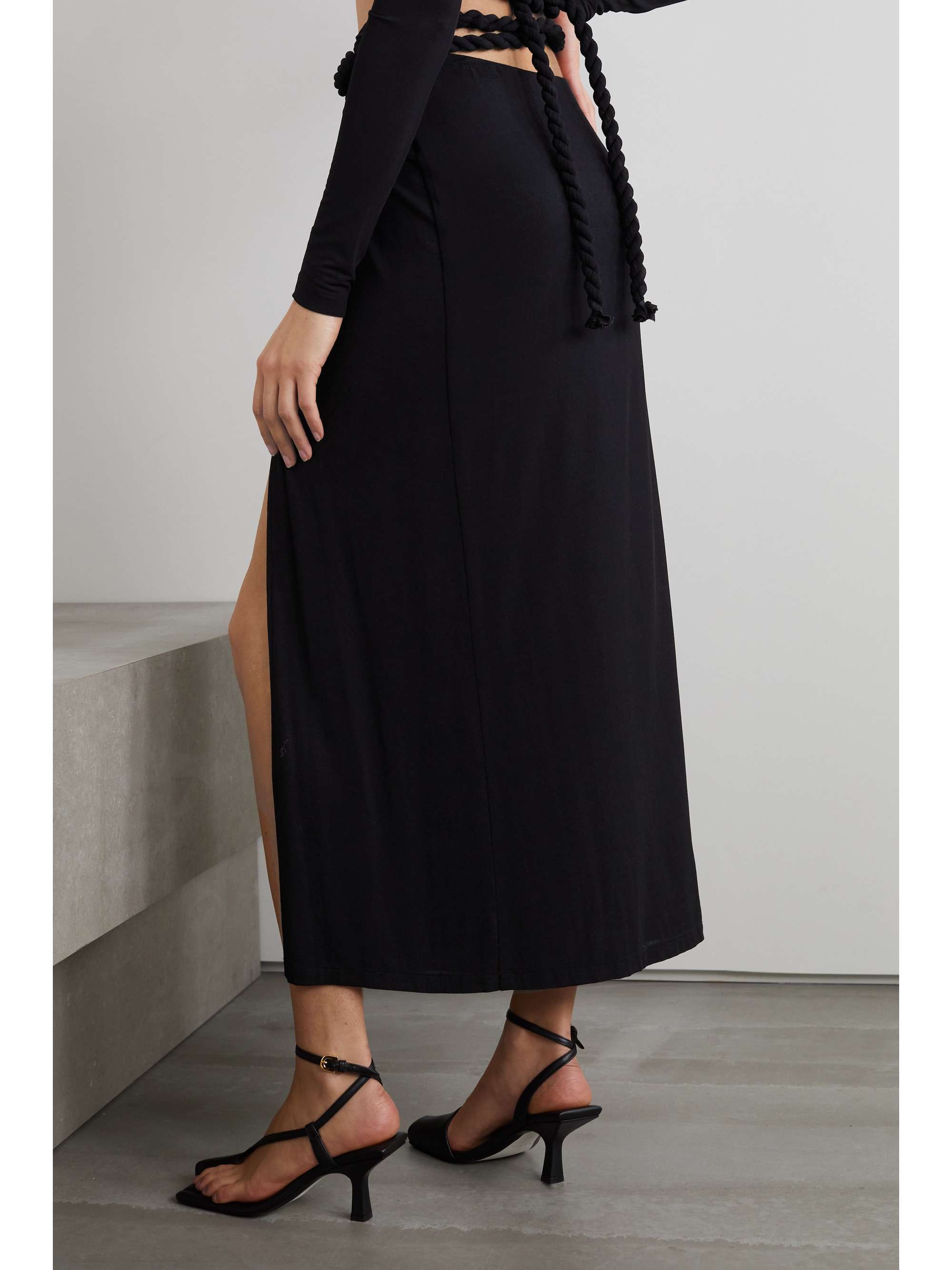 DION LEE Stretch-jersey wrap midi skirt