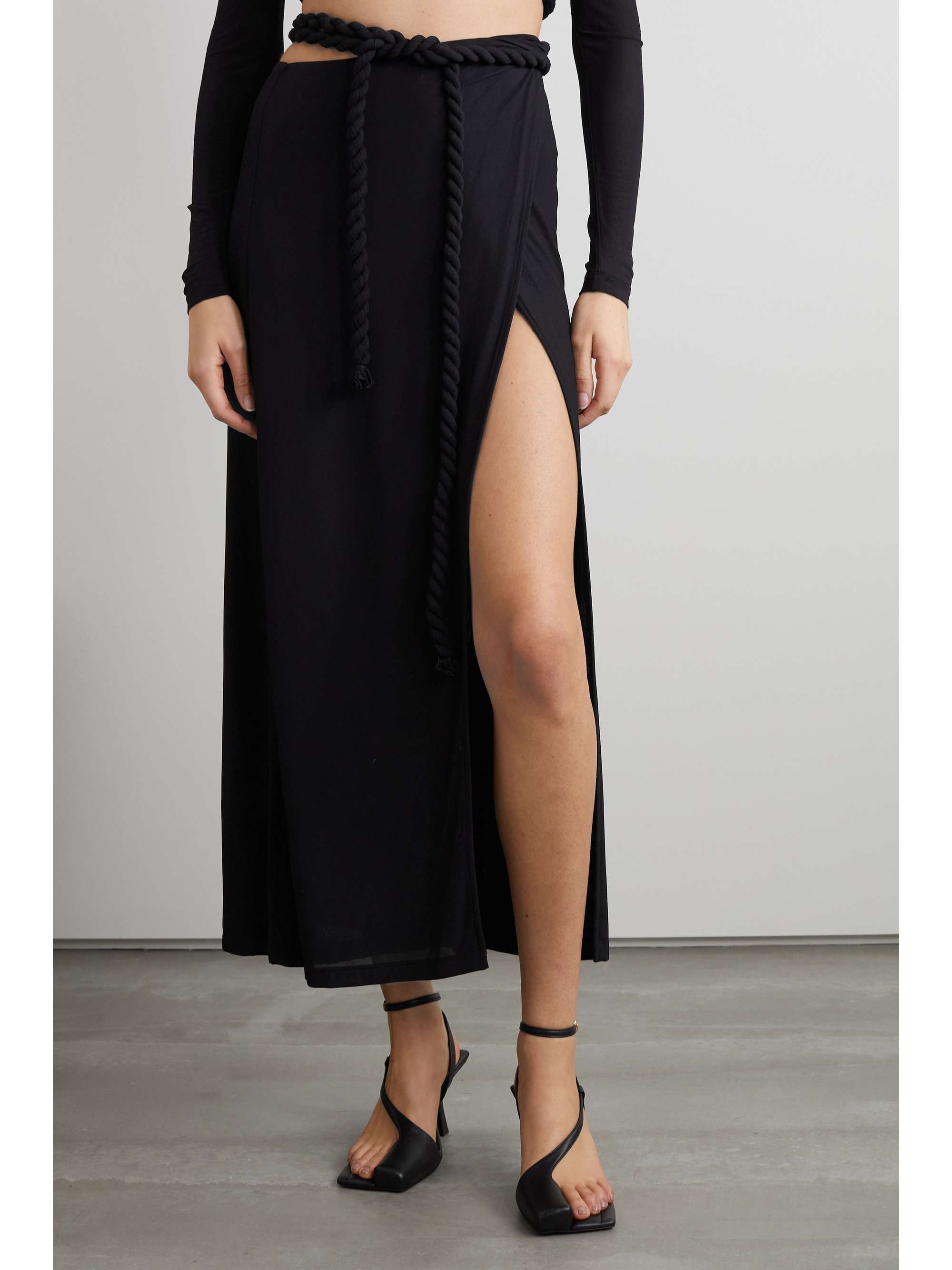 DION LEE Stretch-jersey wrap midi skirt