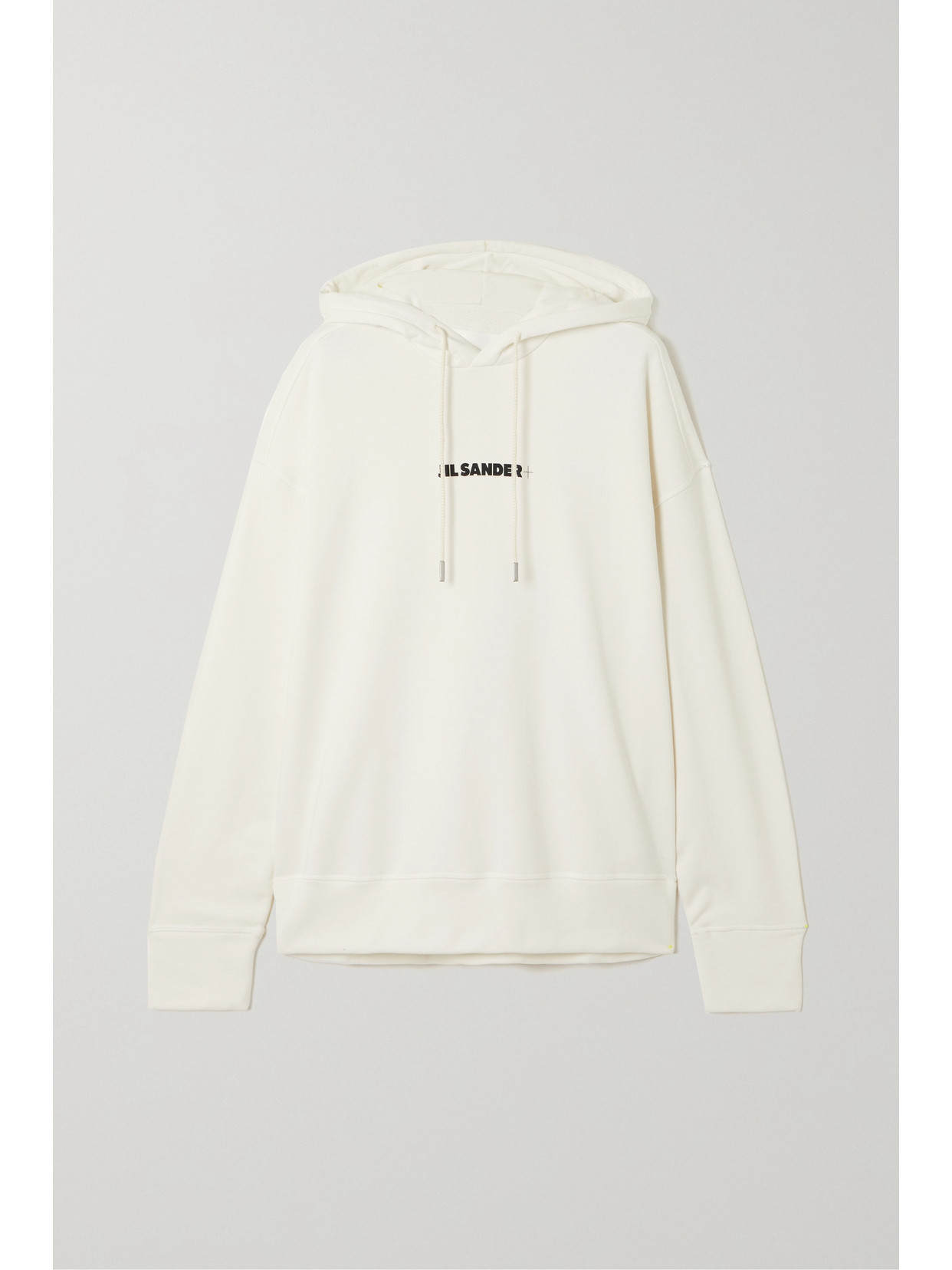 Jil Sander Printed Cotton-jersey Hoodie In White