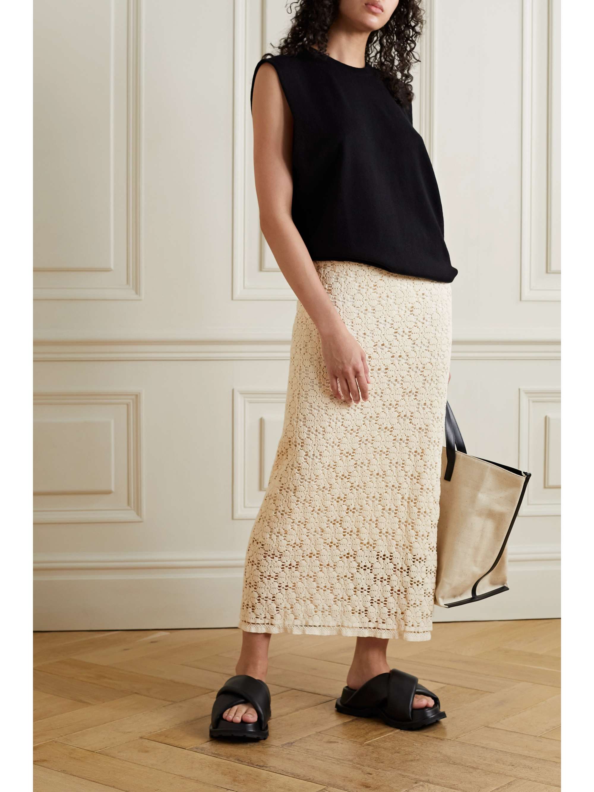 JIL SANDER Crocheted cottonblend maxi skirt NETAPORTER