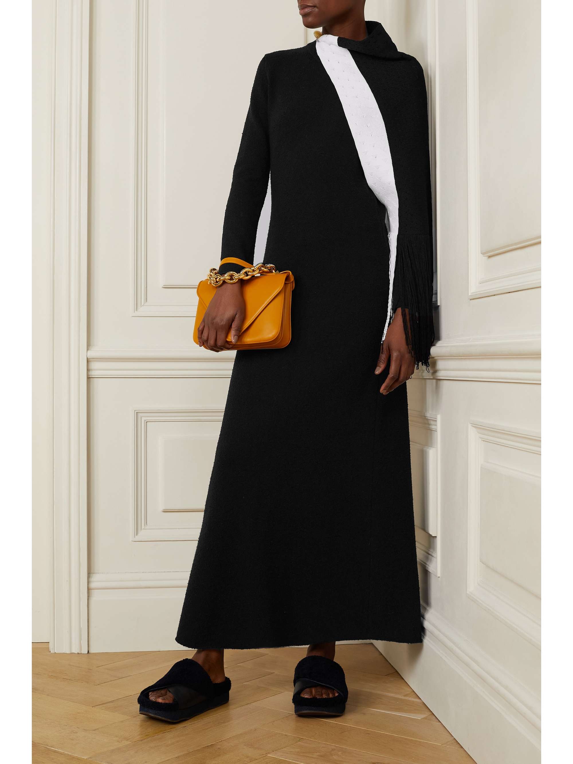PROENZA SCHOULER Fringed silk-blend bouclé-knit maxi dress