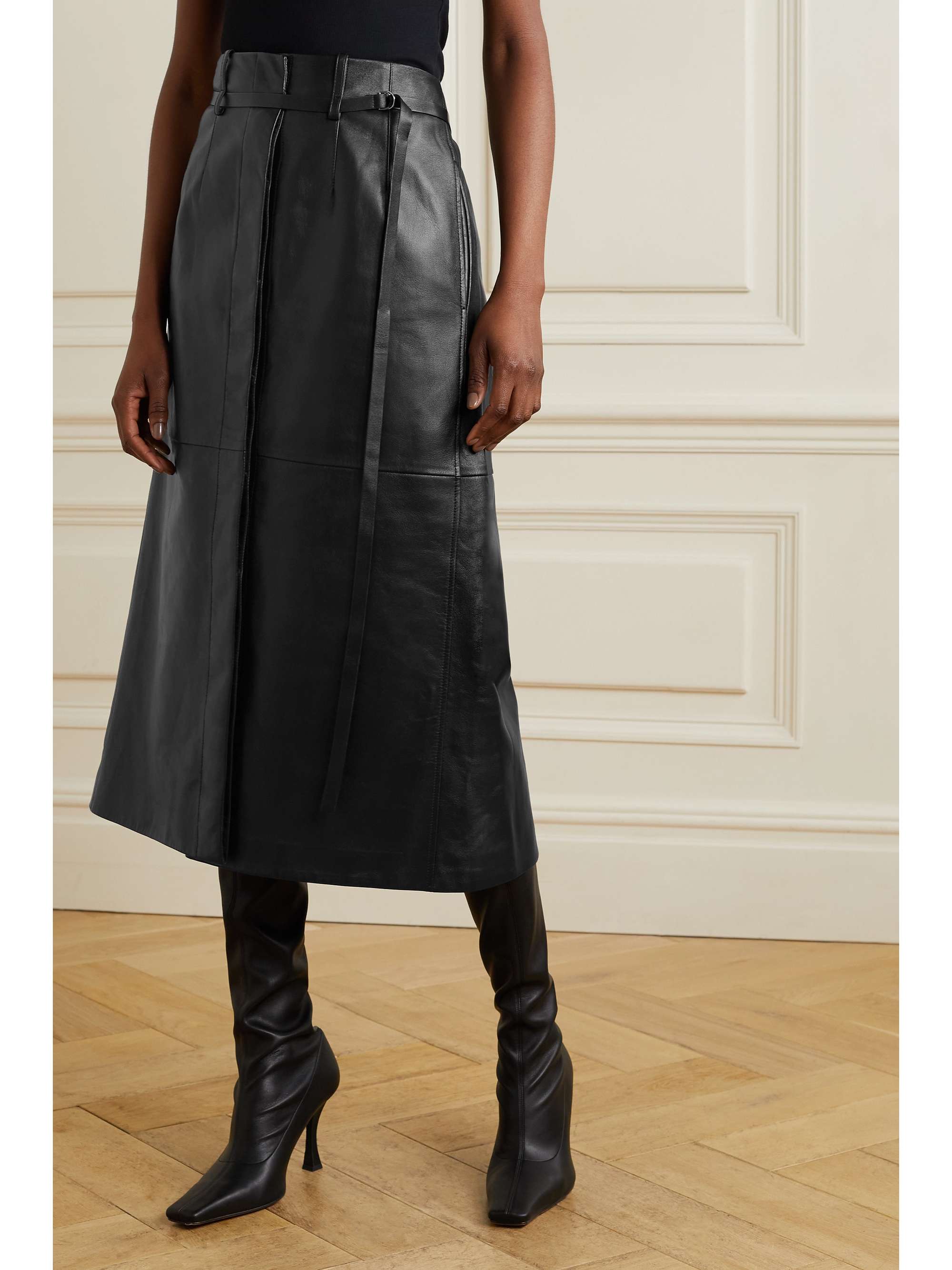 PROENZA SCHOULER Belted leather midi skirt