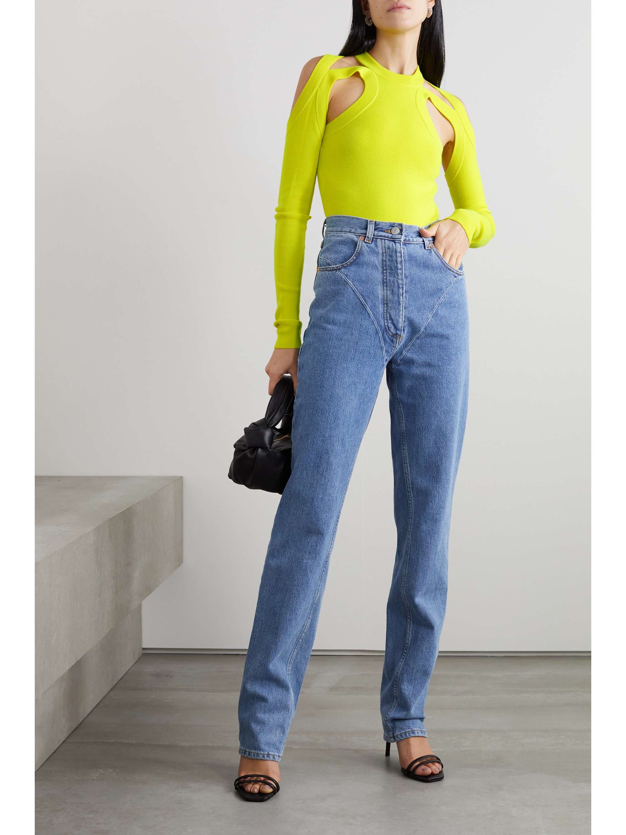 DION LEE Cutout merino wool-blend top