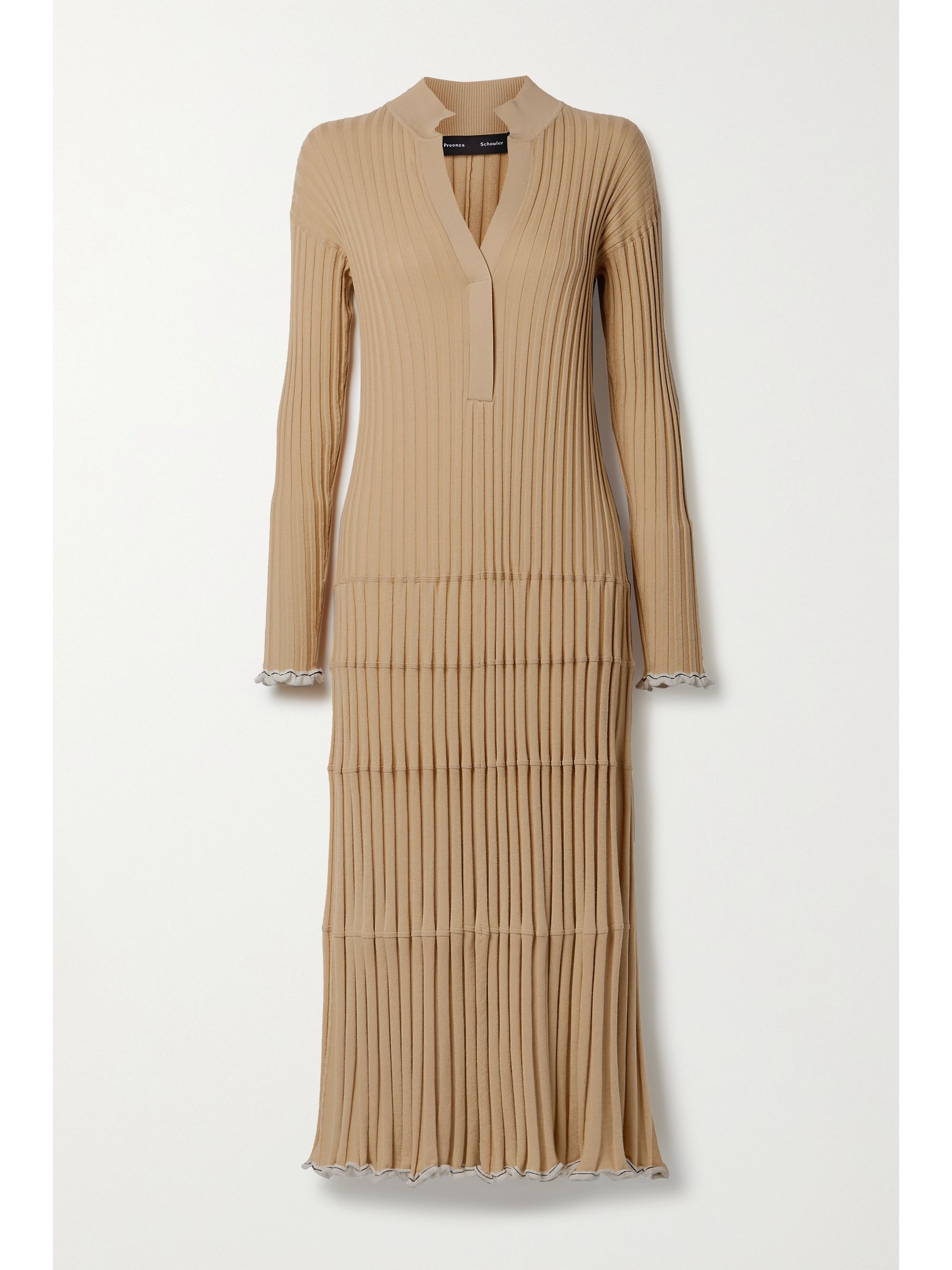 PROENZA SCHOULER Ribbed silk and cashmere-blend midi dress