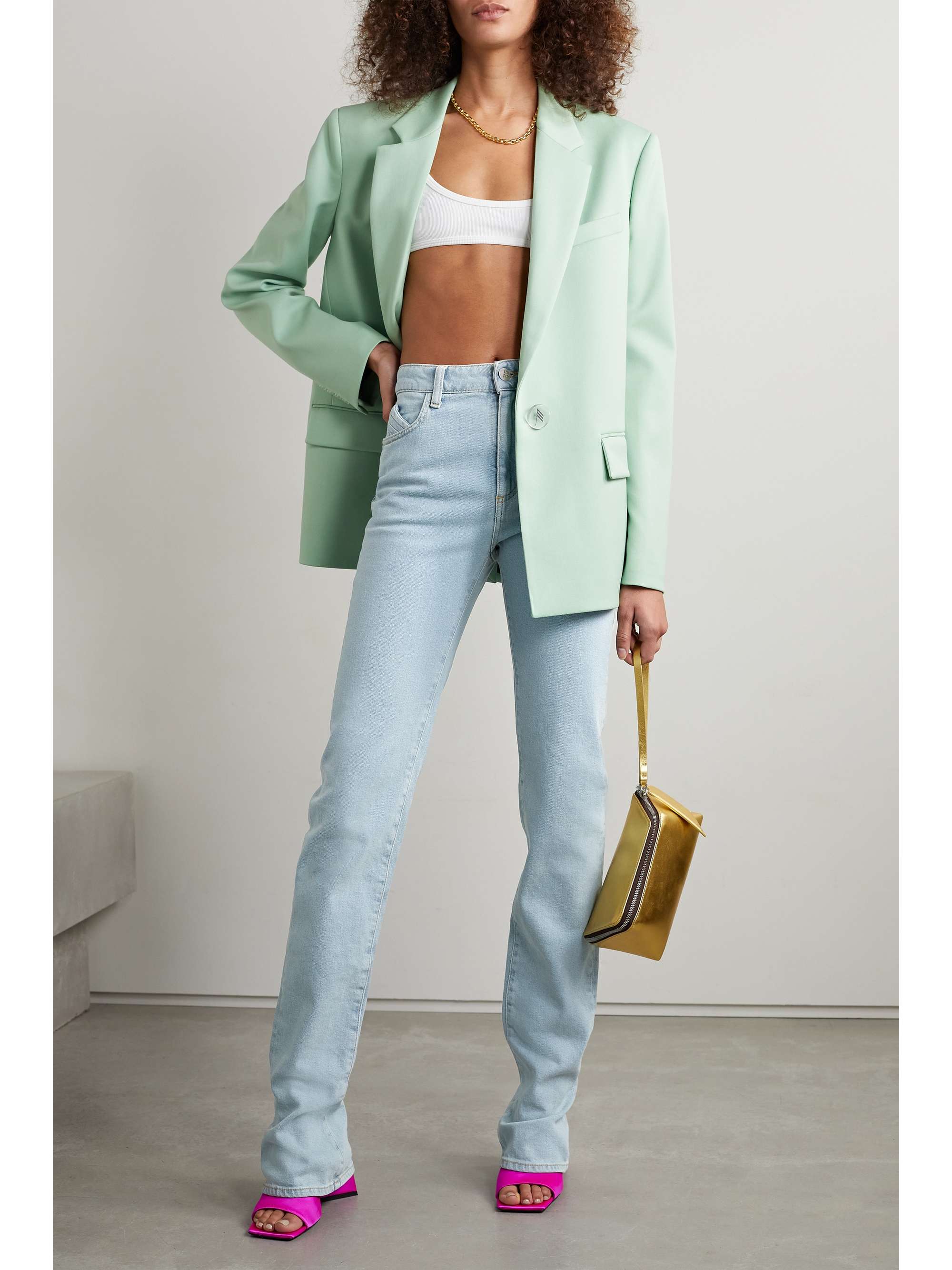 Light blue Dione high-rise slim-leg jeans | THE ATTICO | NET-A-PORTER