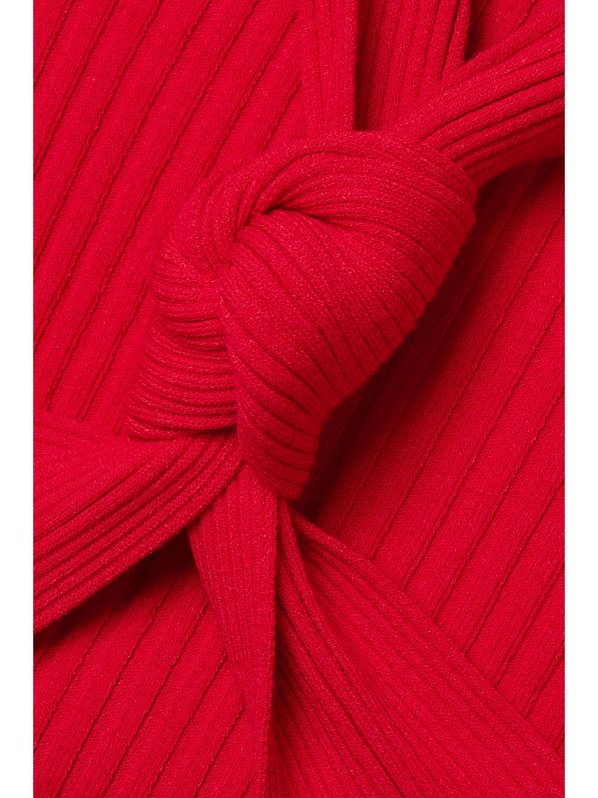 THE ATTICO Ribbed-knit halterneck sweater