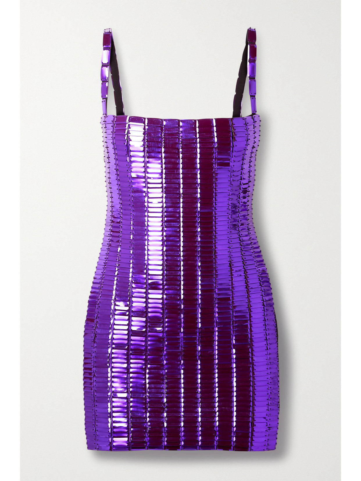Shop Attico Rue Open-back Embellished Stretch-jersey Mini Dress In Purple