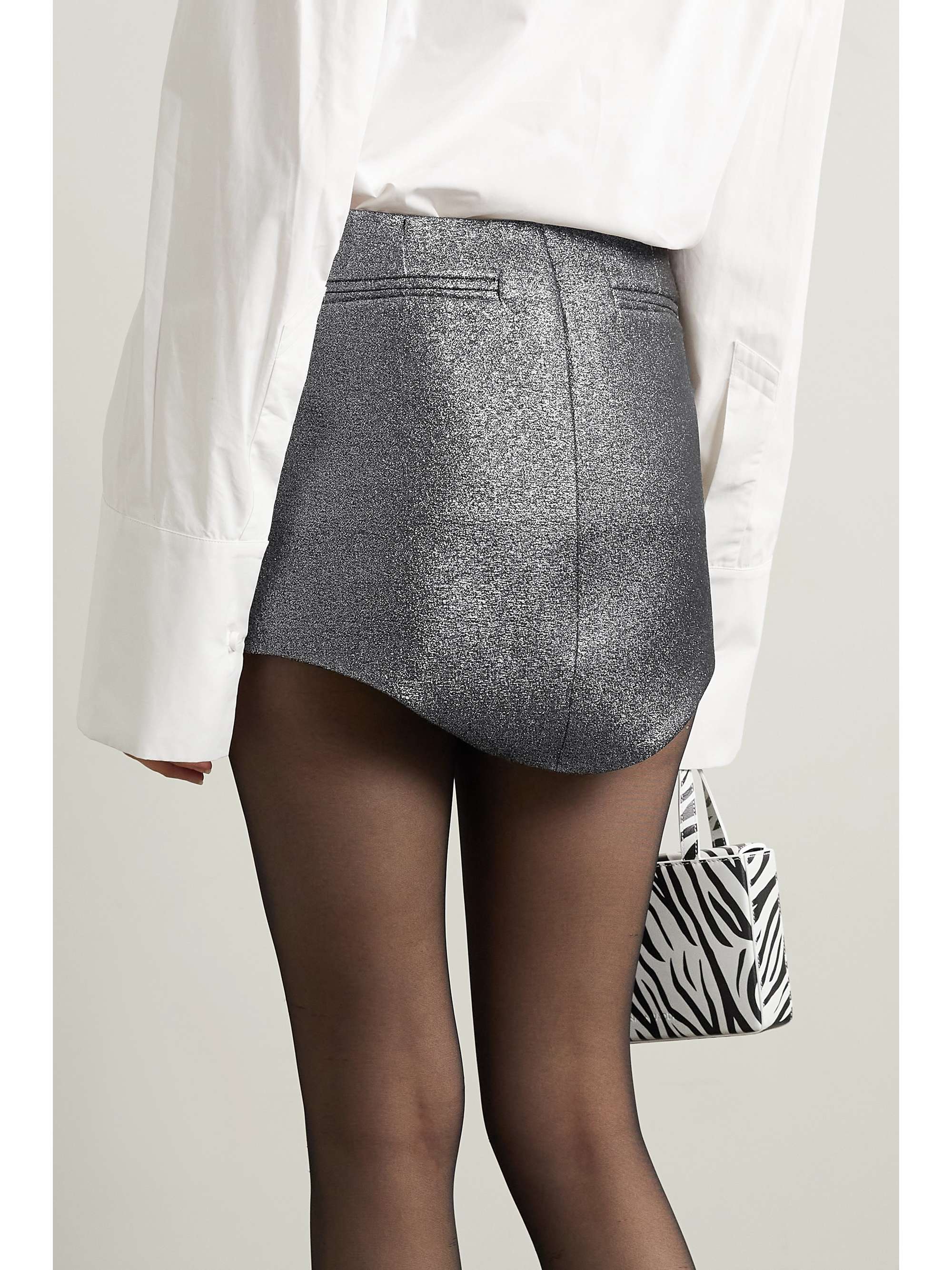 THE ATTICO Wave Lurex mini skirt