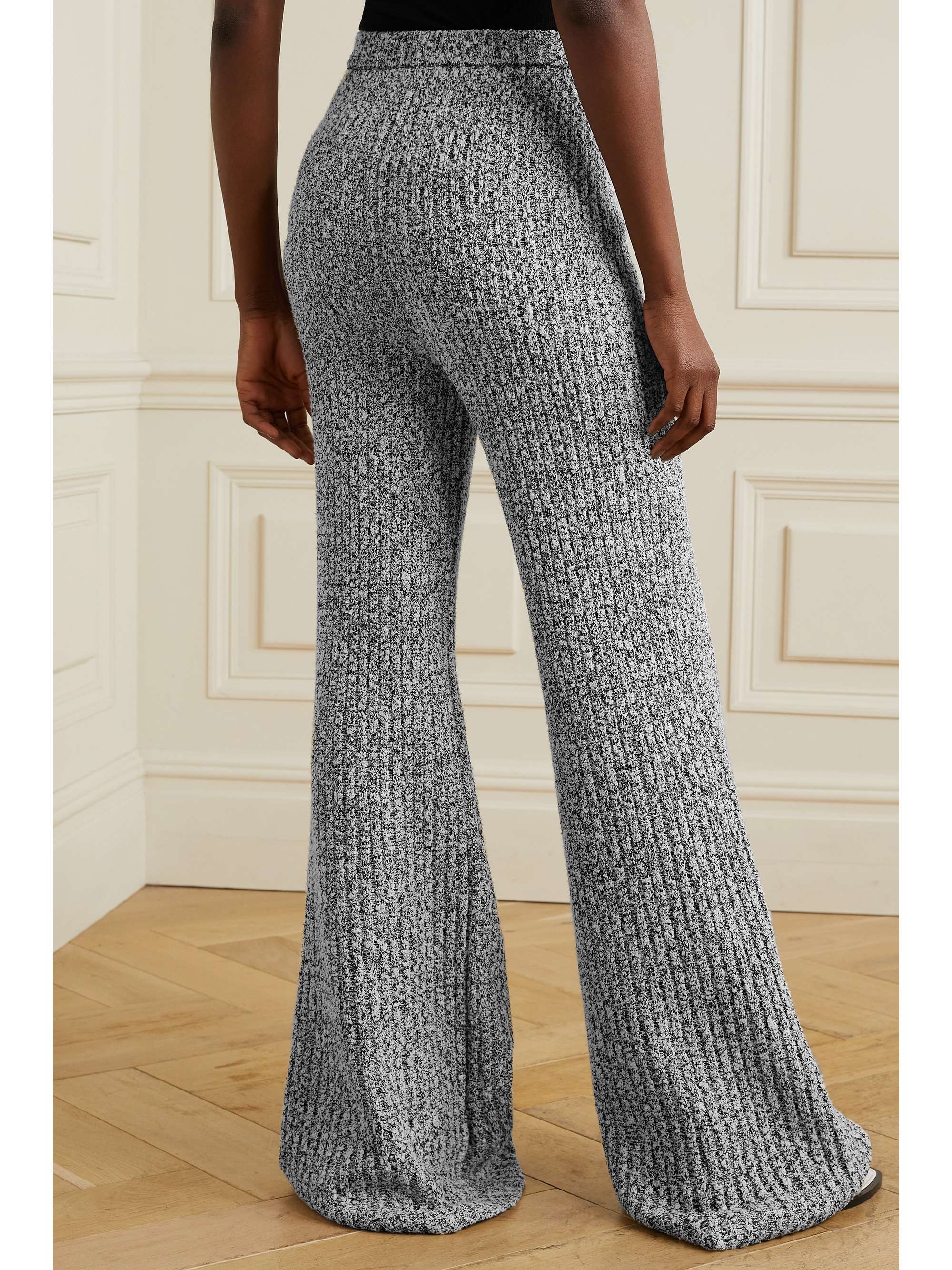 Black Ribbed boucléknit wideleg pants PROENZA SCHOULER NETAPORTER