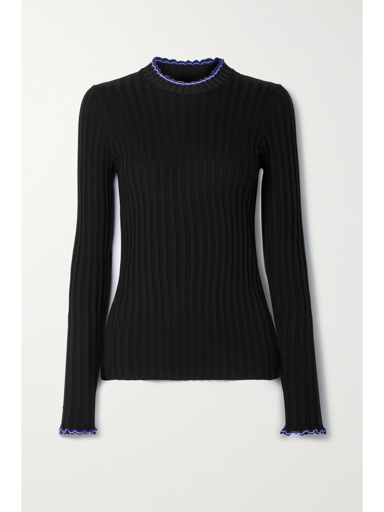 Proenza Schouler Ribbed Silk And Cashmere-blend Sweater - Black