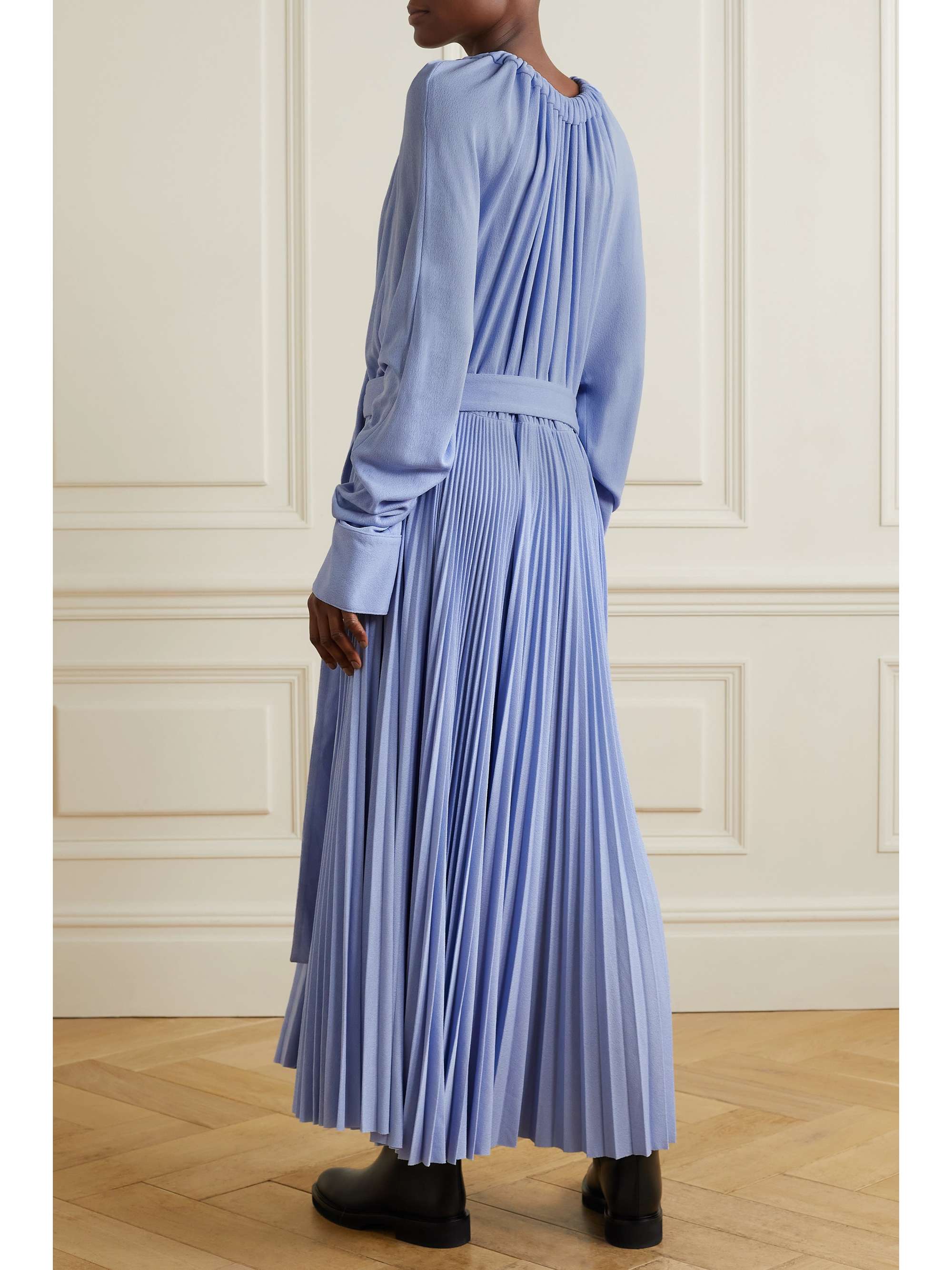 PROENZA SCHOULER Belted pleated crepe maxi dress