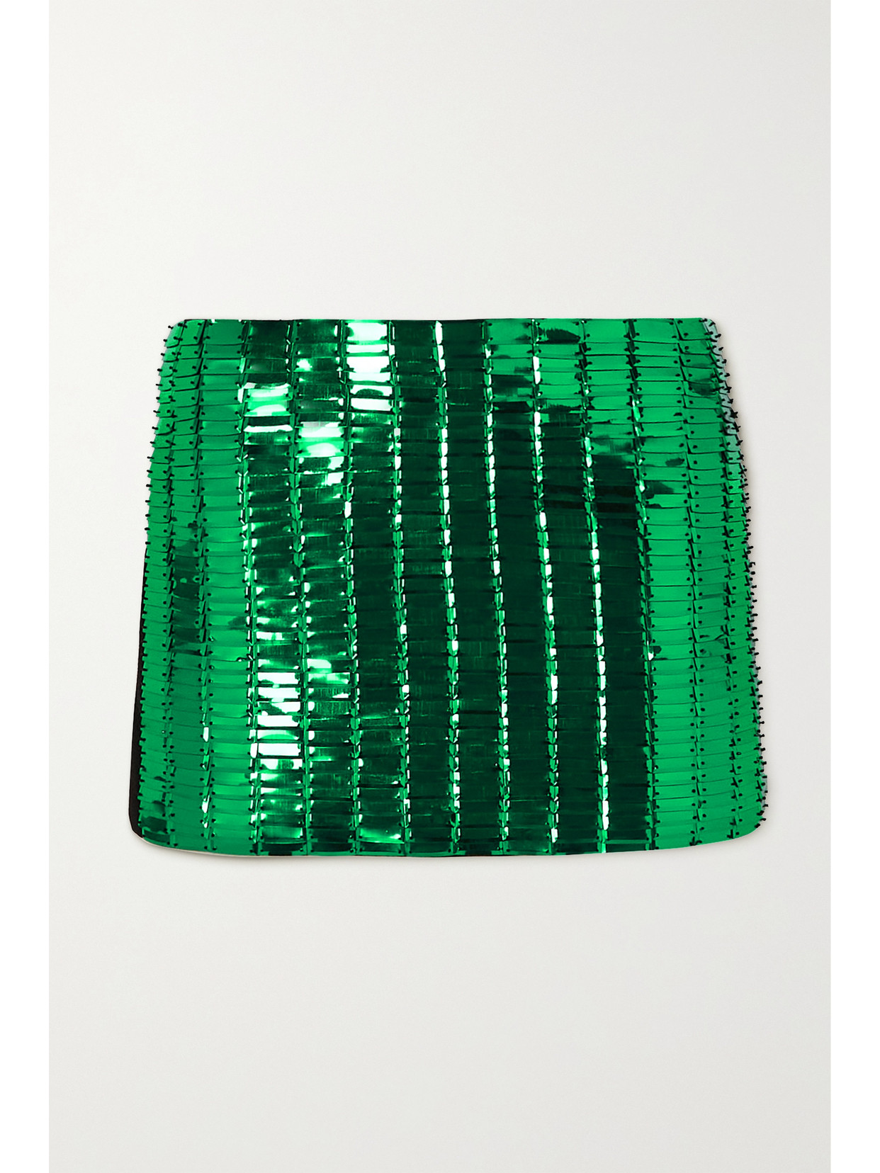Attico Crystal-embellished Fitted Skirt In Green