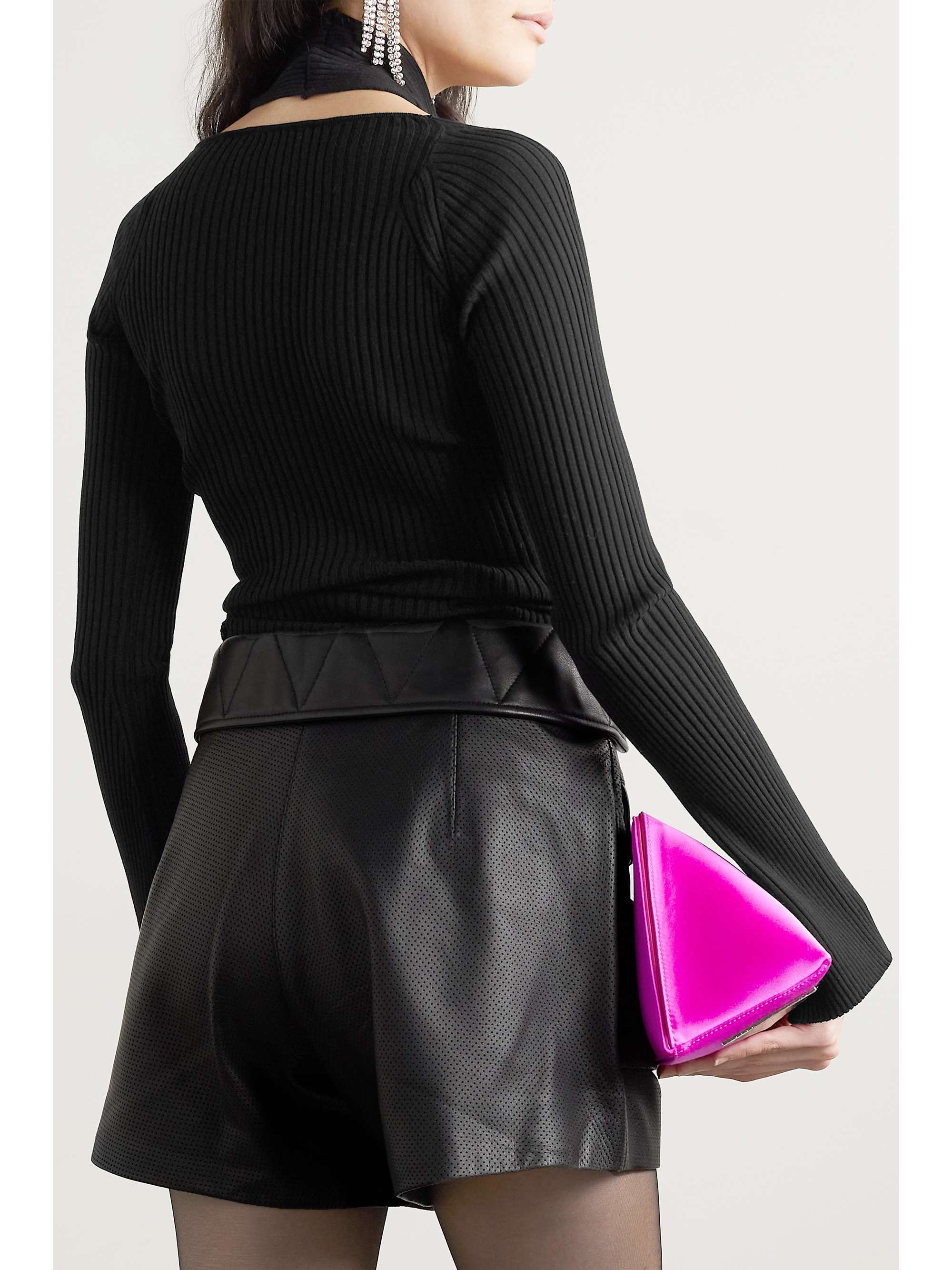 THE ATTICO Ribbed-knit halterneck sweater