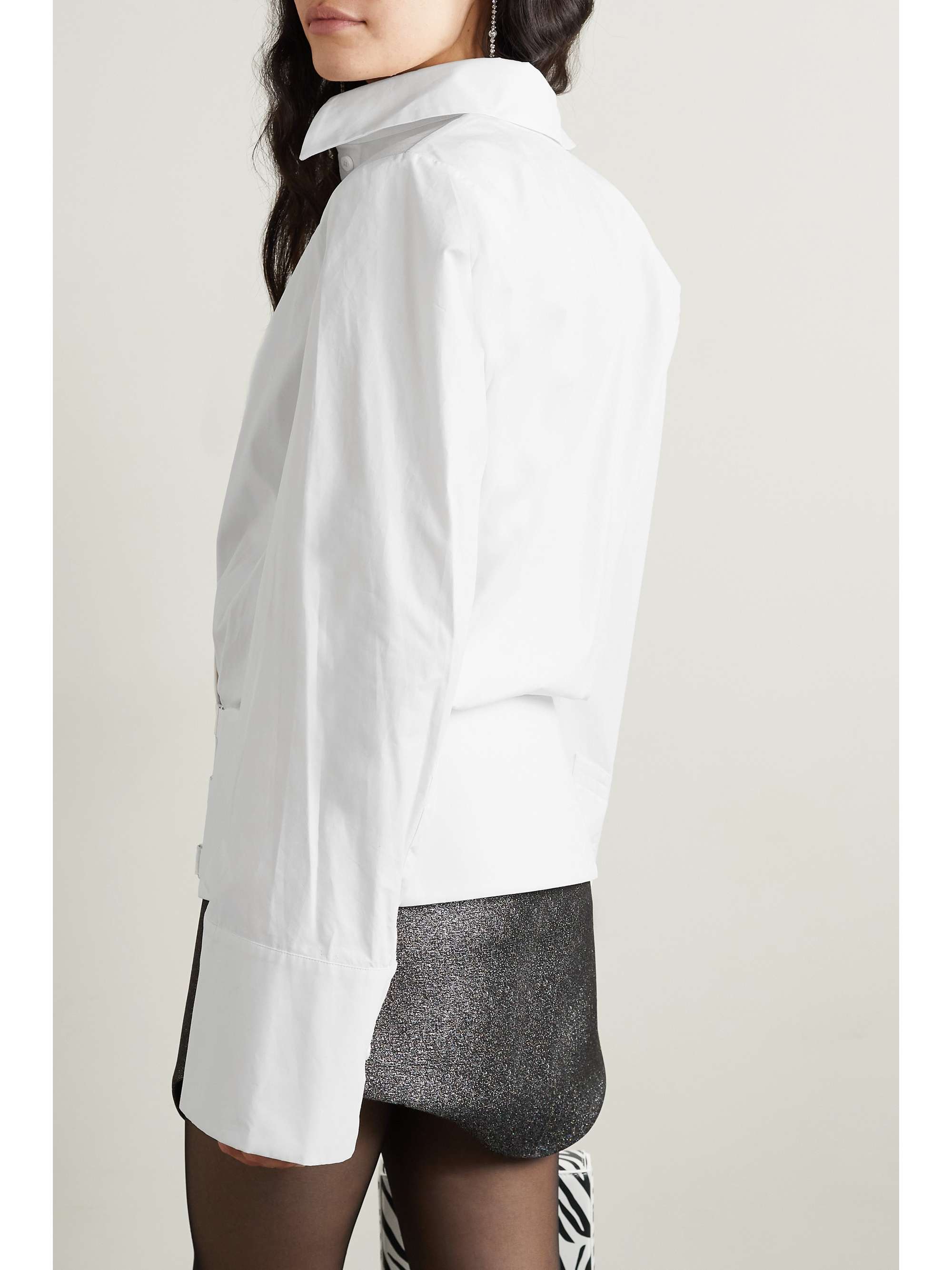 THE ATTICO Delia cotton-poplin wrap blouse