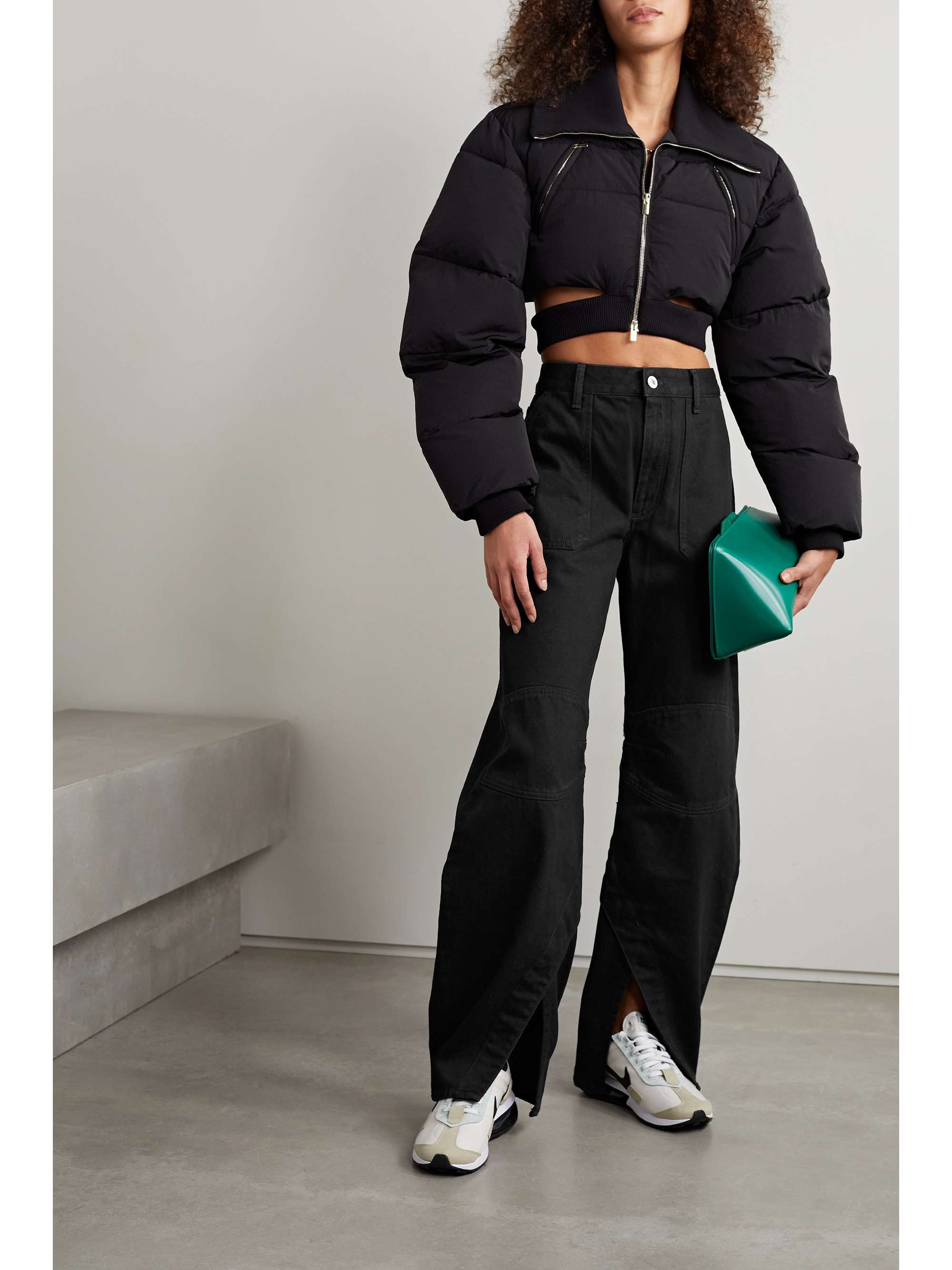 Nox paneled cotton-twill wide-leg pants 