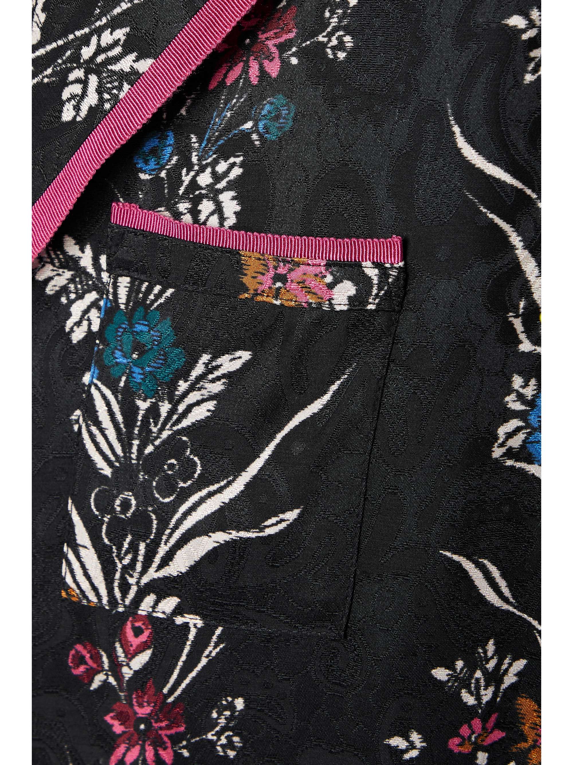 MORGAN LANE Mimi Martina grosgrain-trimmed floral-print satin-jacquard pajama set