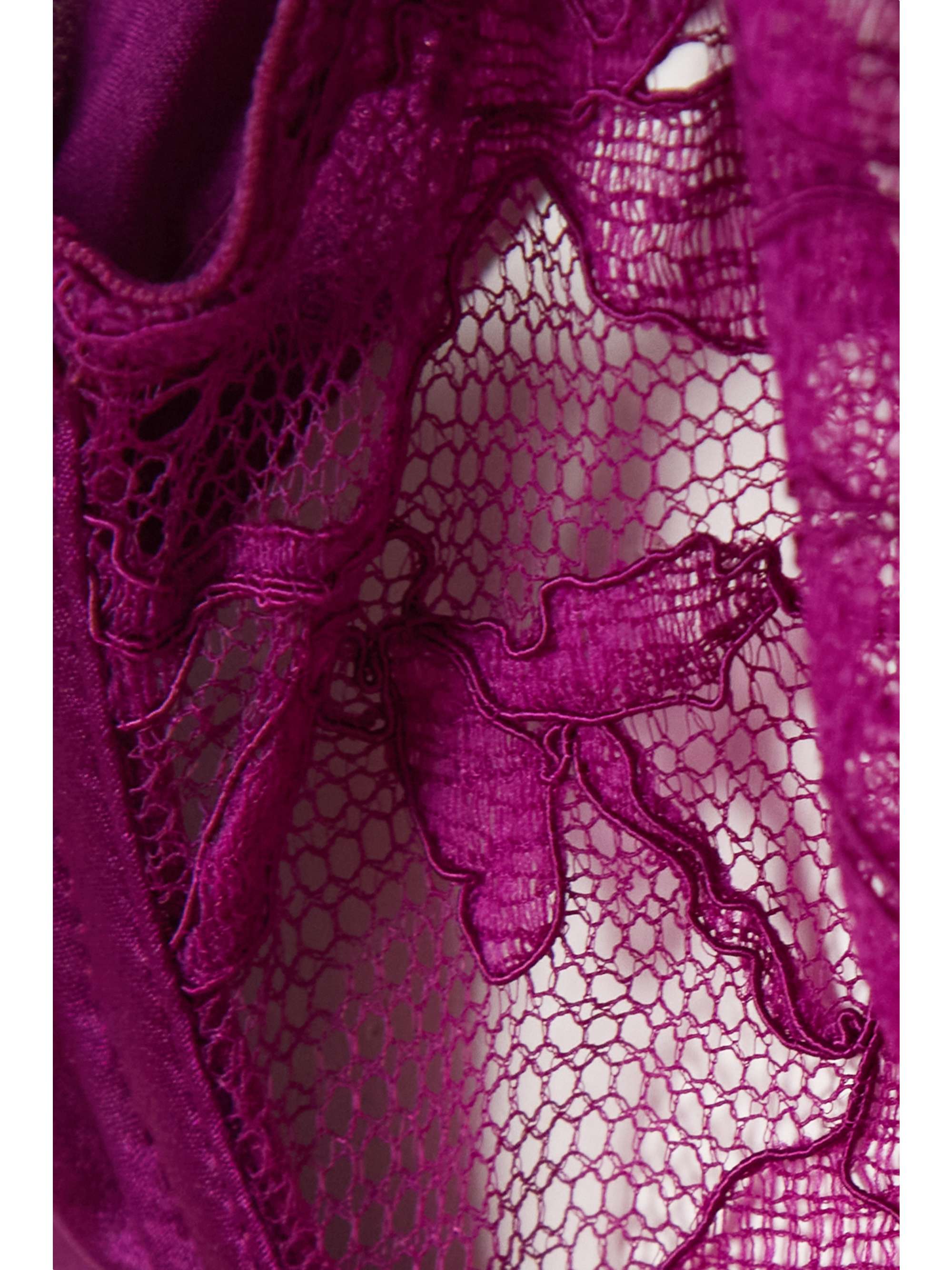 FLEUR DU MAL Magnolia Leavers lace and satin underwired soft-cup bra