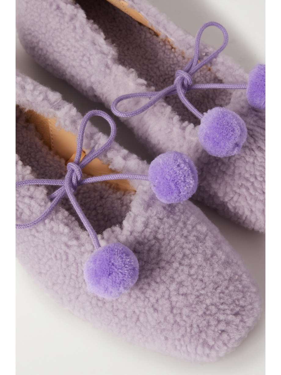 Mille-feuille Silk Flats in Black | Sleeper in 2021 | Ballet flats, Flats, Shearling slippers