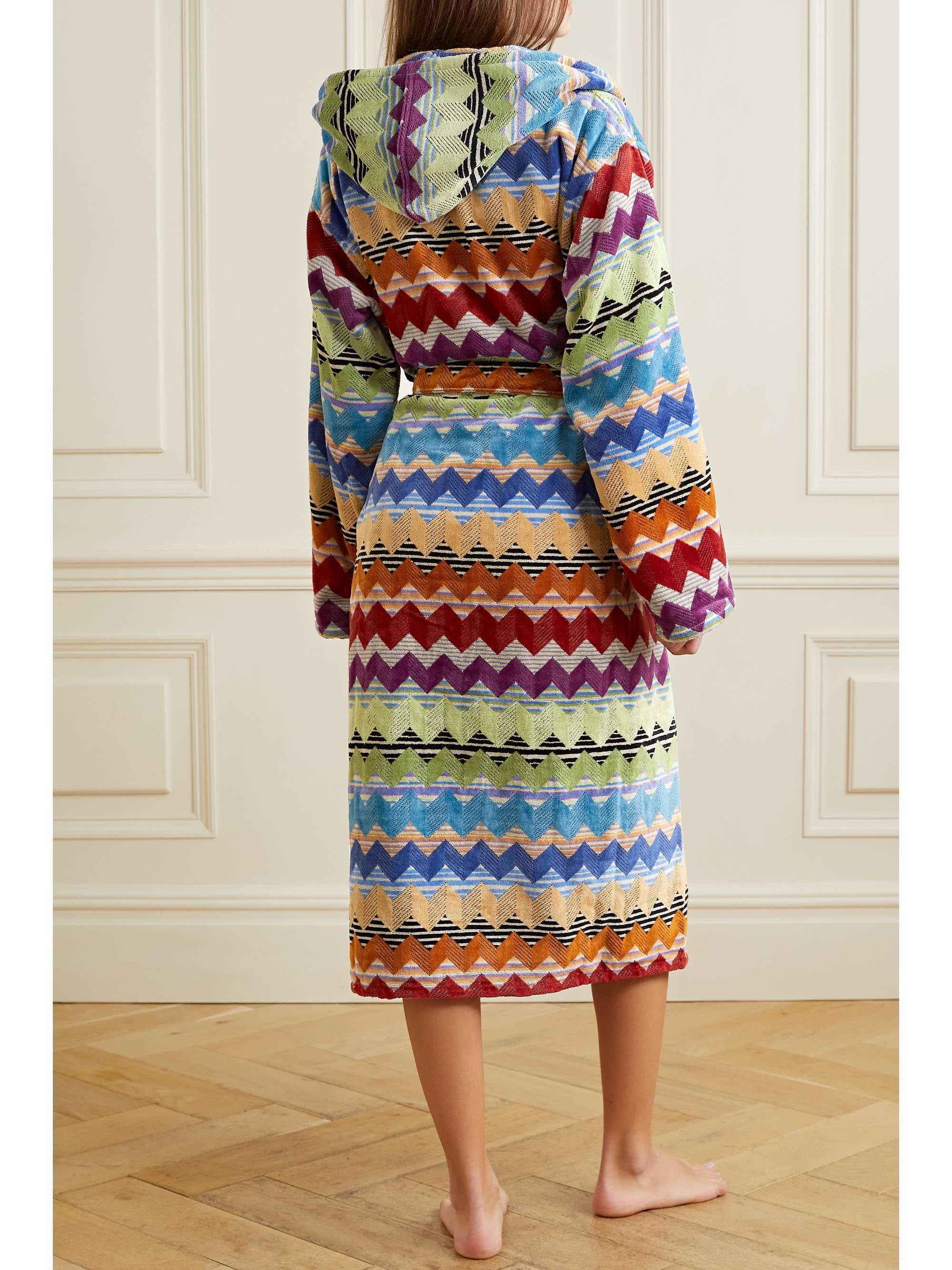 Blue Allan belted hooded cotton-terry 