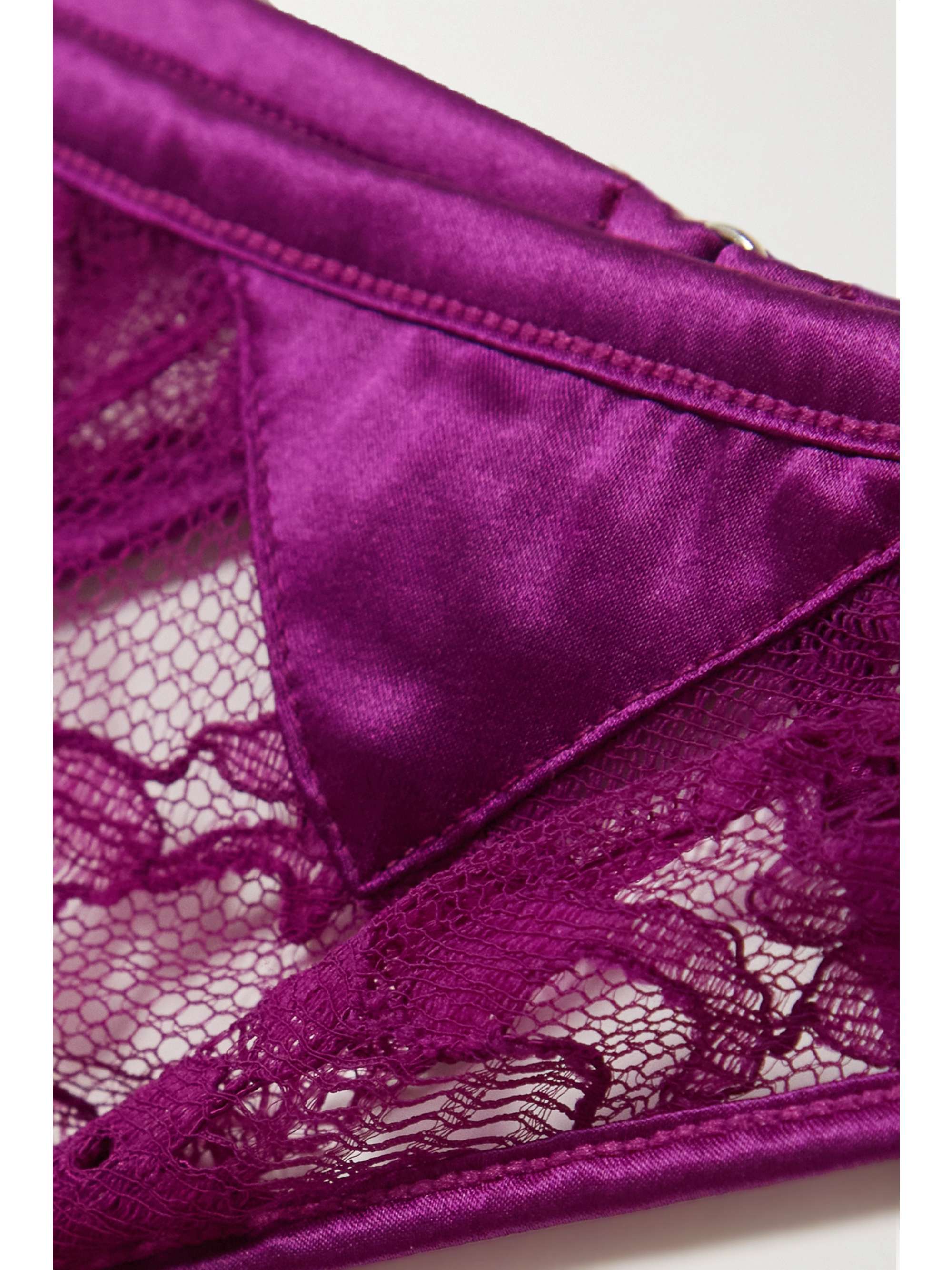 FLEUR DU MAL Magnolia cutout Leavers lace stretch-silk satin briefs
