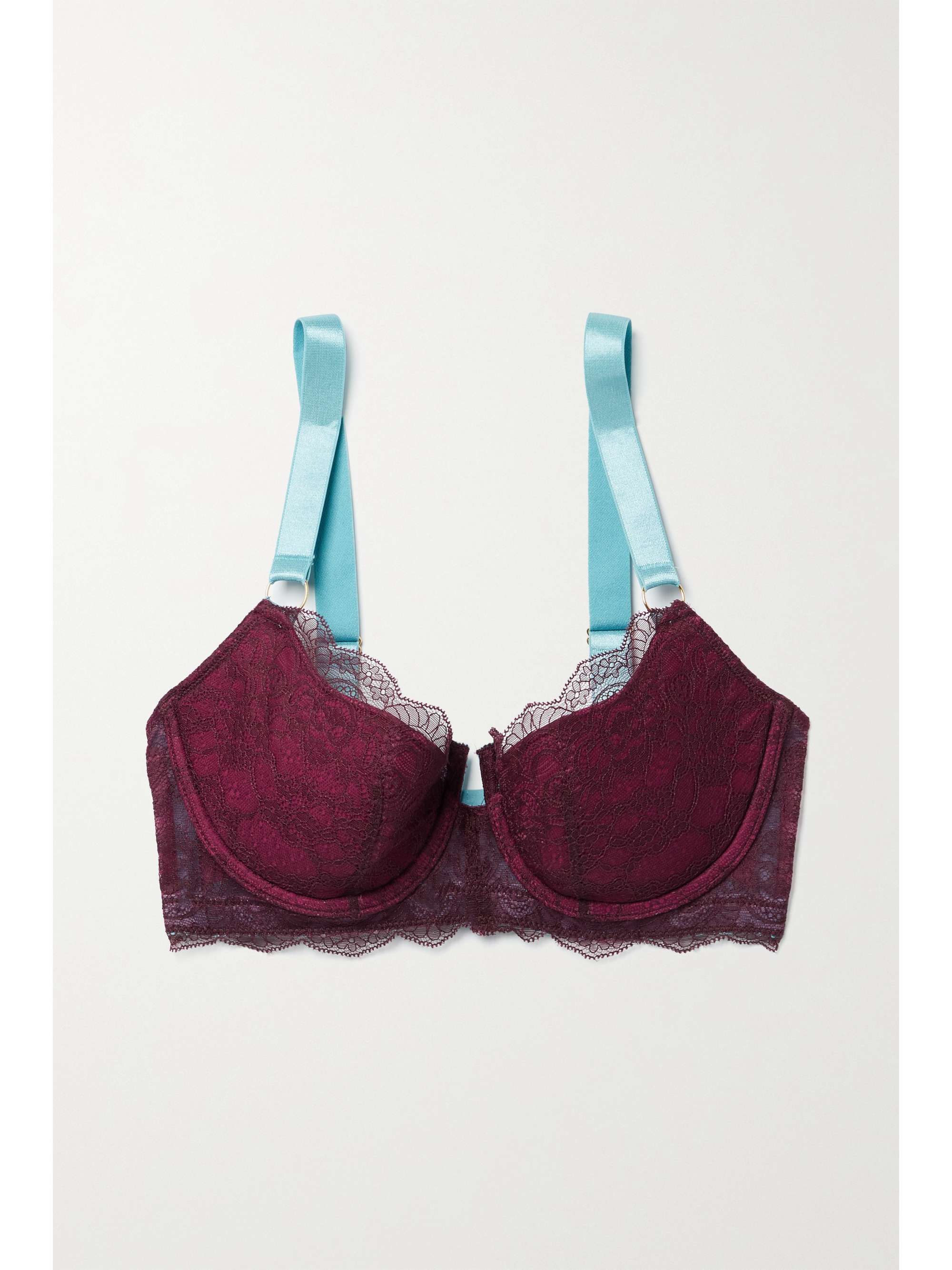 DORA LARSEN Orla recycled lace and tulle underwired balconette bra