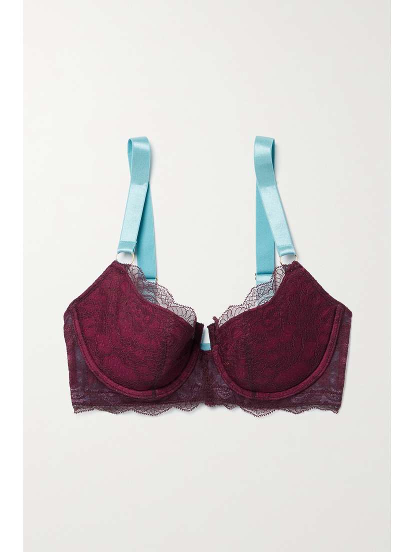 Dora Larsen Orla Recycled Lace And Tulle Underwired Balconette Bra