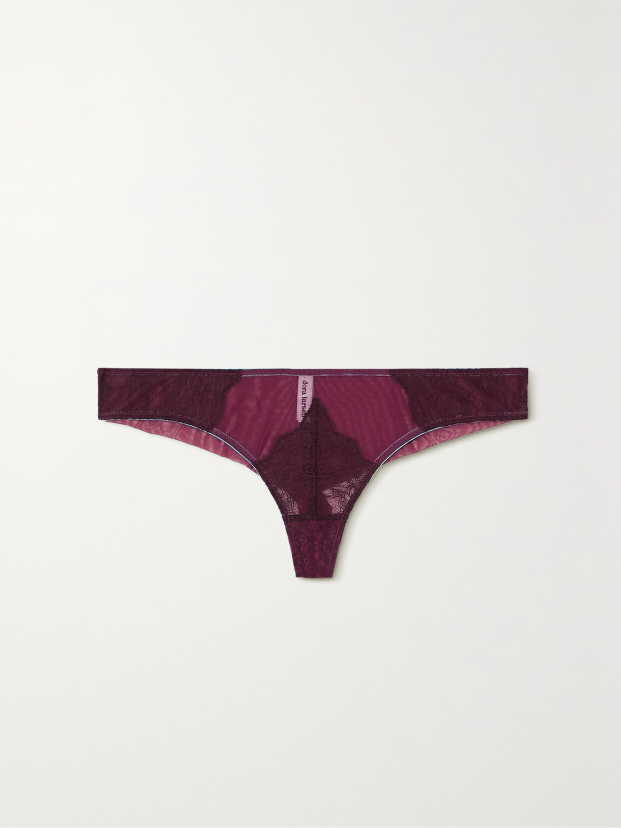 Dora Larsen Orla Recycled Tulle And Lace Briefs In Purple