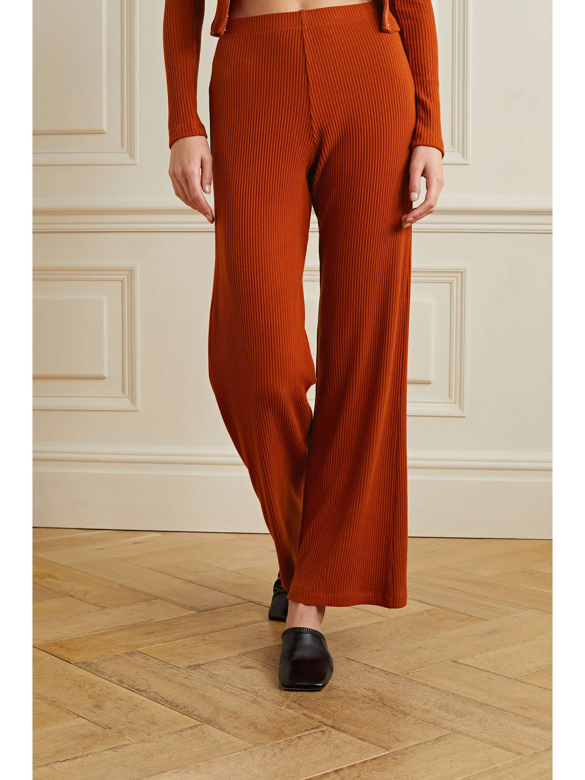 LESET Alex ribbed-knit track pants