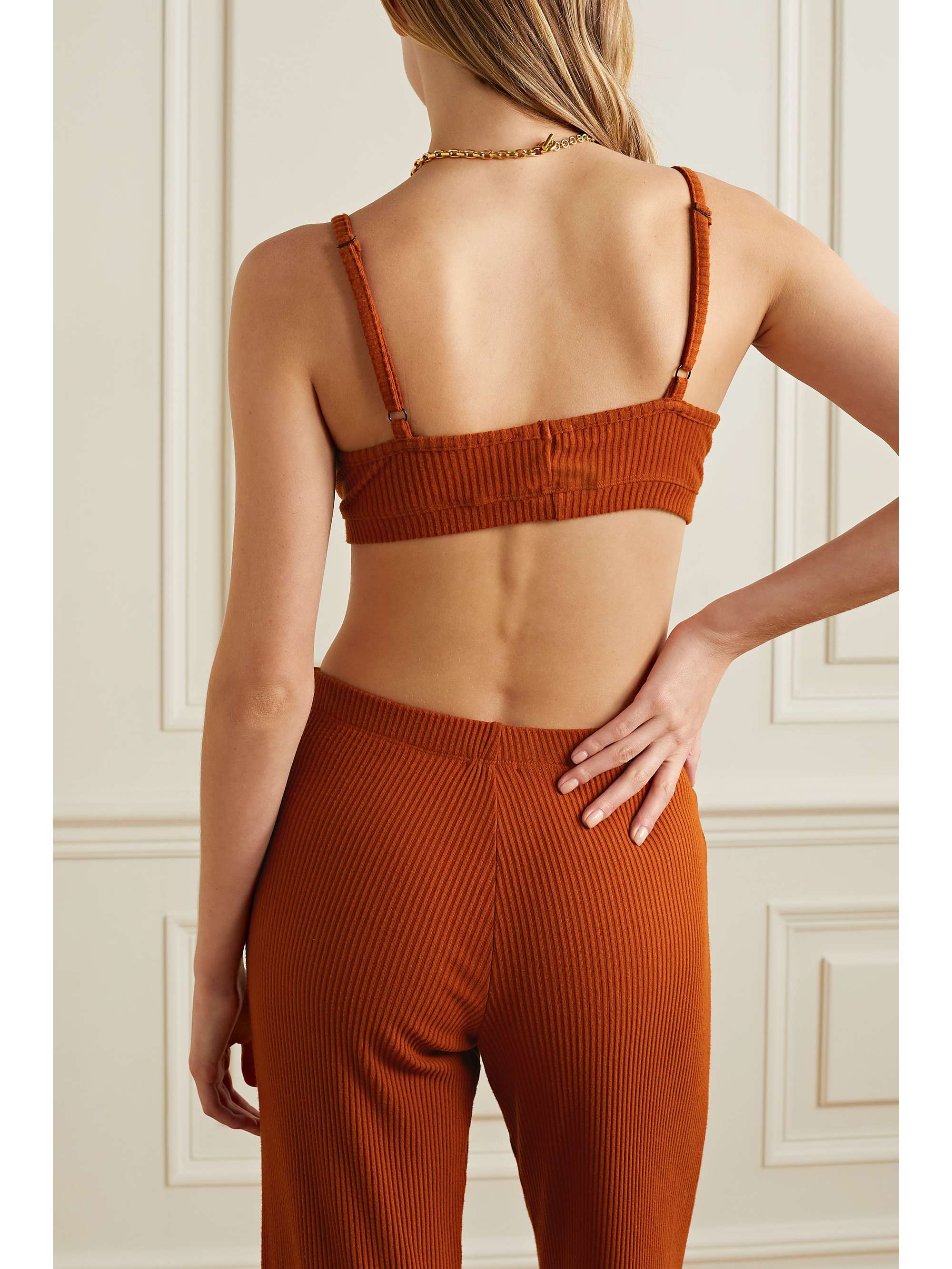 LESET Alex ribbed-knit soft-cup bralette