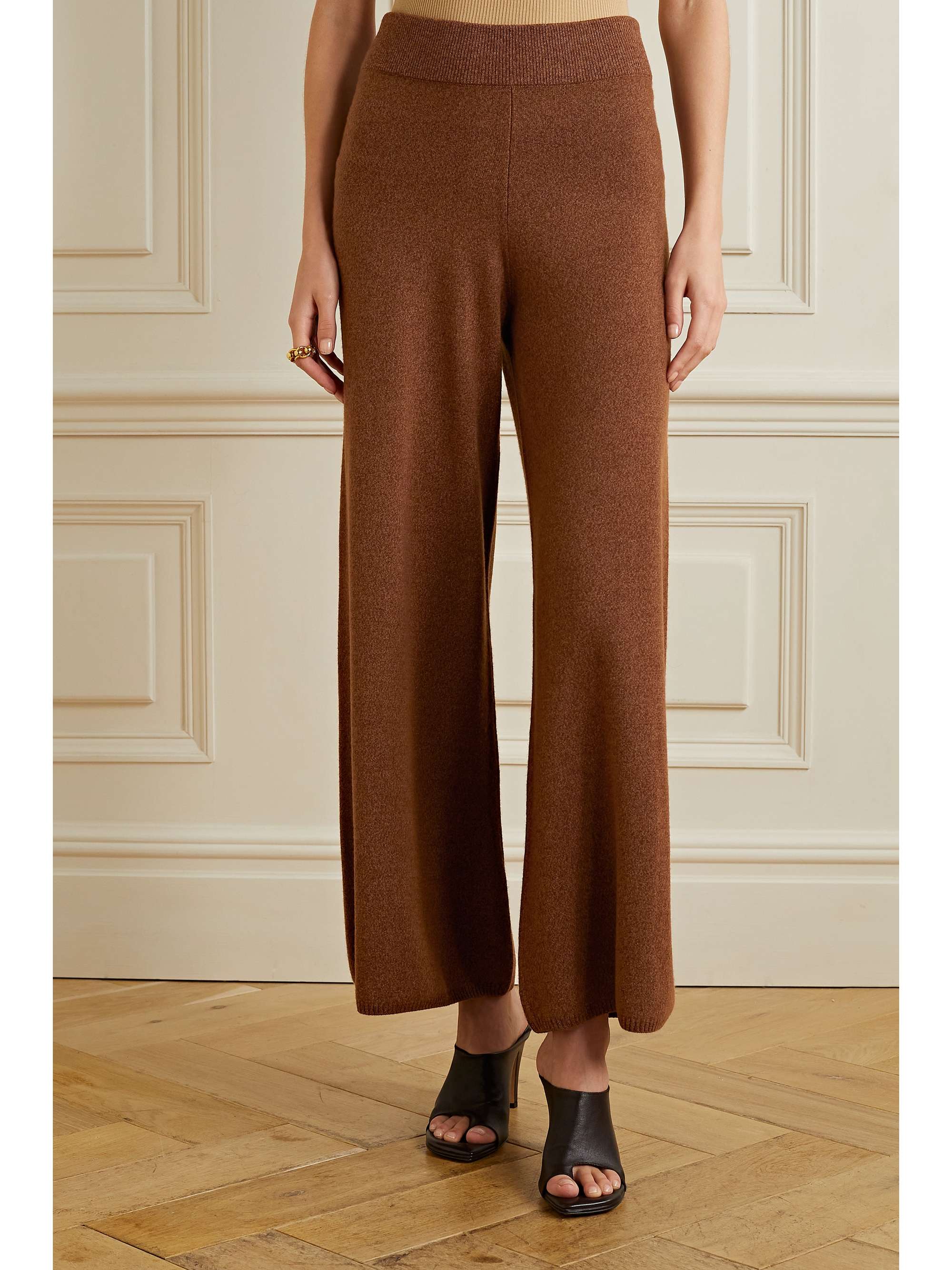 LESET Zoe knitted wide-leg pants