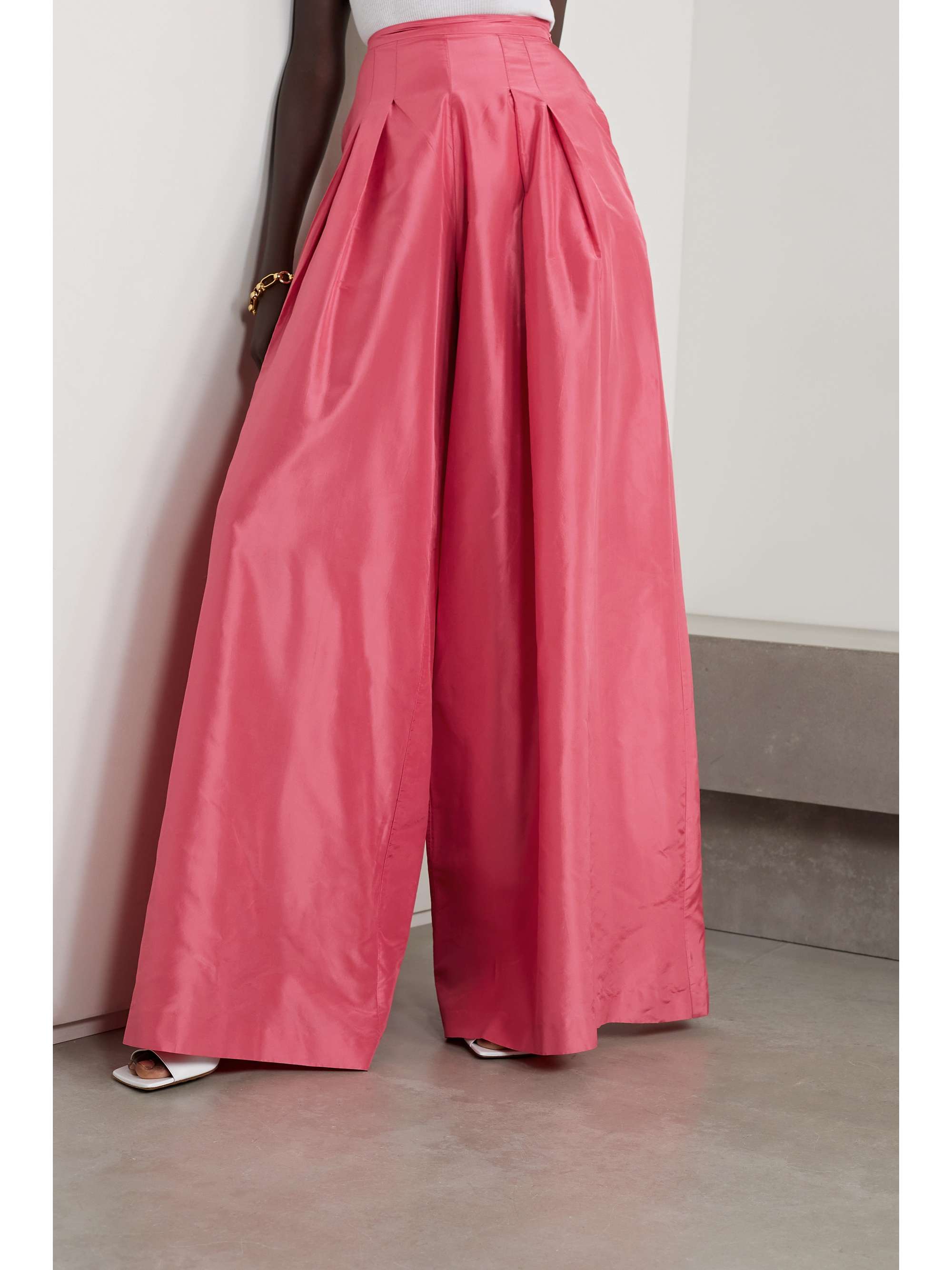 OSCAR DE LA RENTA 真丝塔夫绸阔腿裤