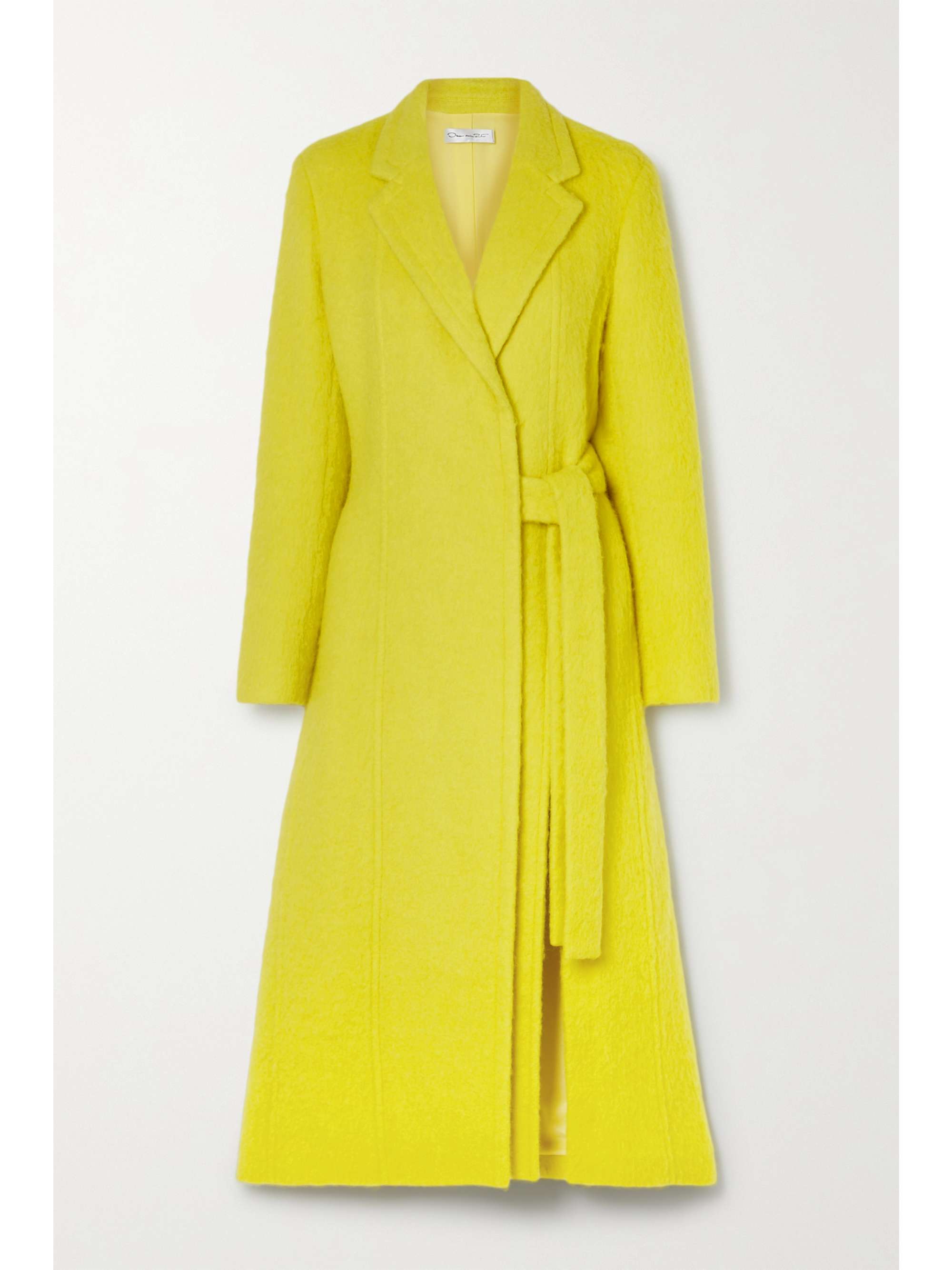 yellow wrap coat