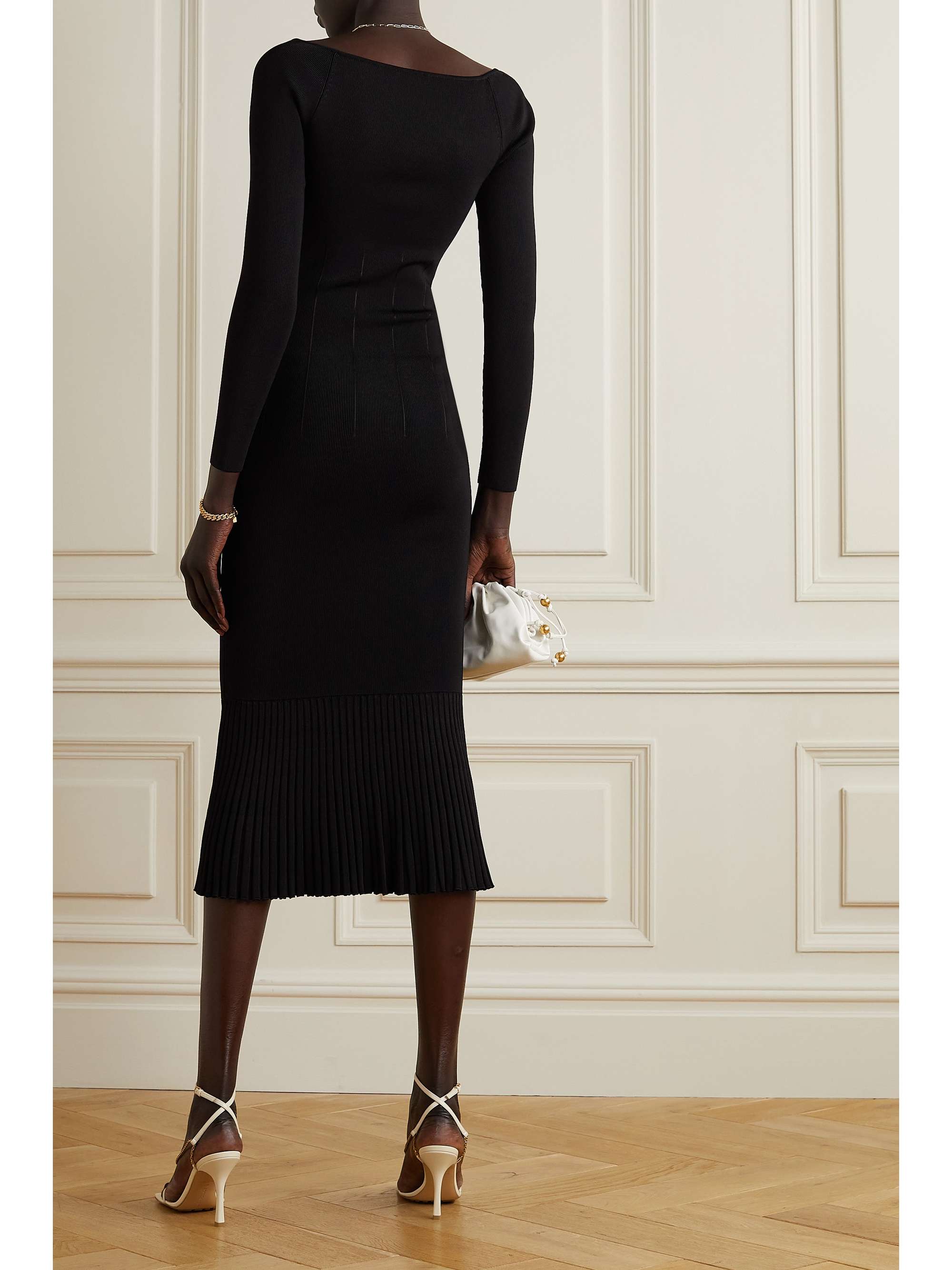 GALVAN Atalanta ribbed-knit midi dress